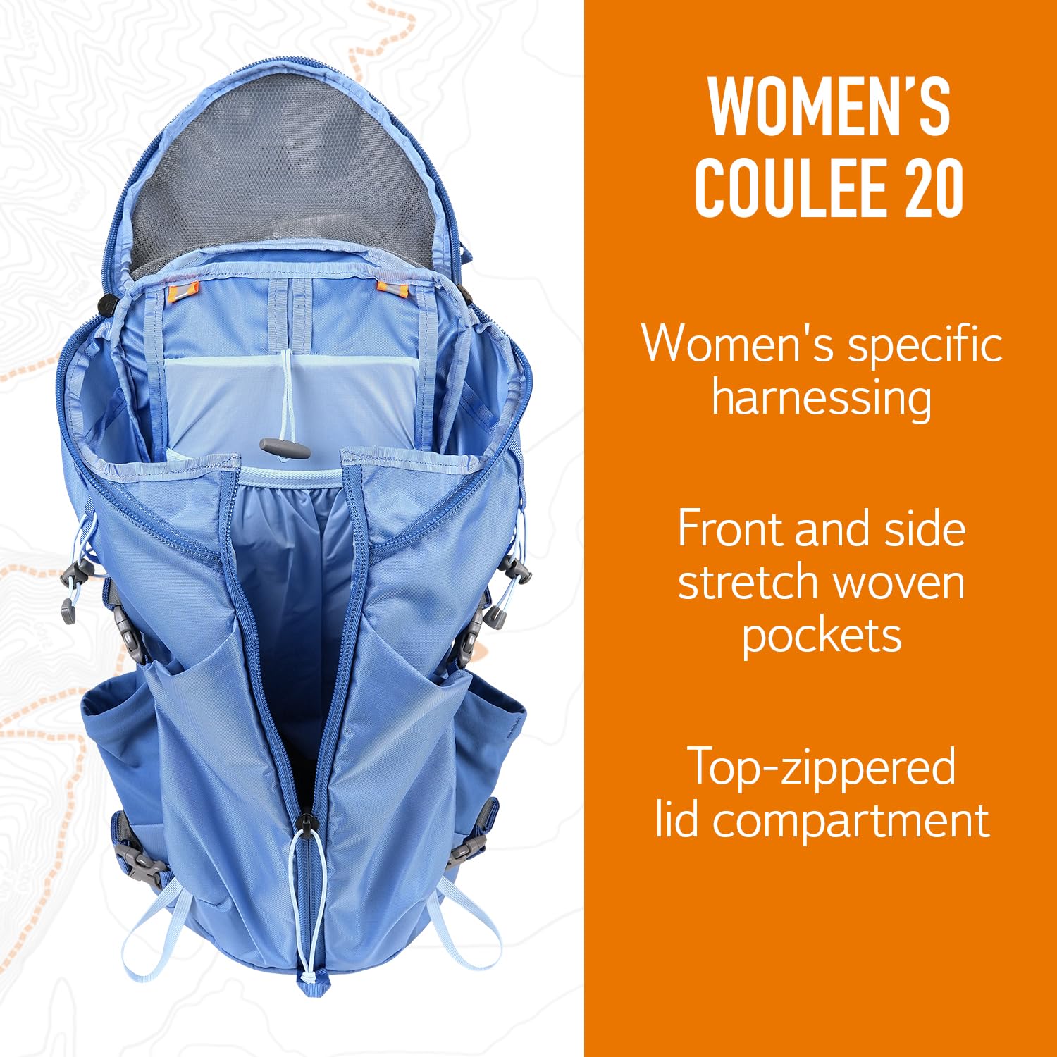Mystery Ranch Women's Coulee 20 Backpack - Lightweight Hiking Daypack 20L, XS/S Size, Atlantic Blue - Perfect for Day Hikes, Travel & Outdoor Adventures
