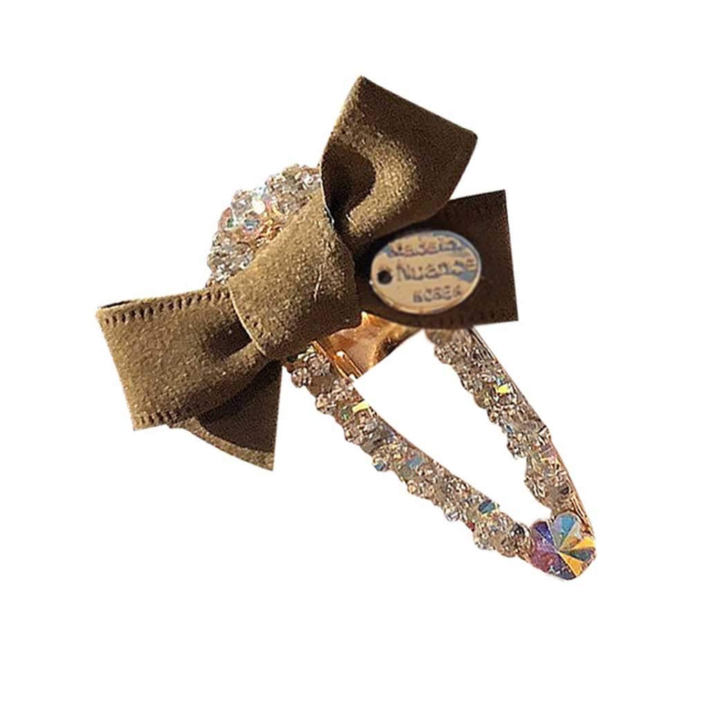 2PCS Elegant Rhinestone Bowknot Hair Clips for Women & Girls - Alloy Crystal Hairpins Barrettes Hair Accessories (Color C) - Perfect for Weddings, Parties & Daily Styling