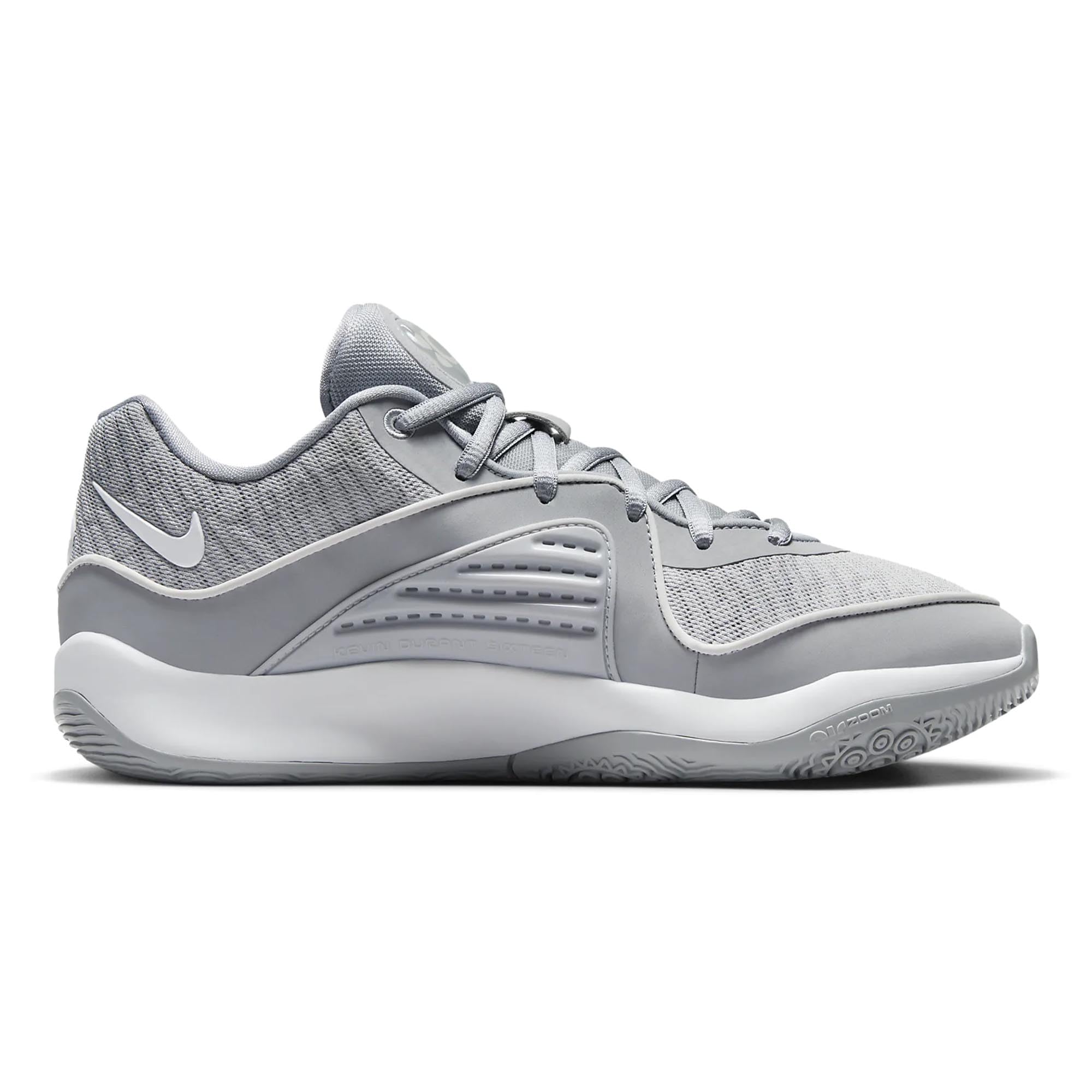 Nike KD16 Basketball Shoes for Men & Women - Wolf Grey/White - Size 9 Men/10.5 Women - High-Performance Court Shoes for Indoor & Outdoor Basketball Games