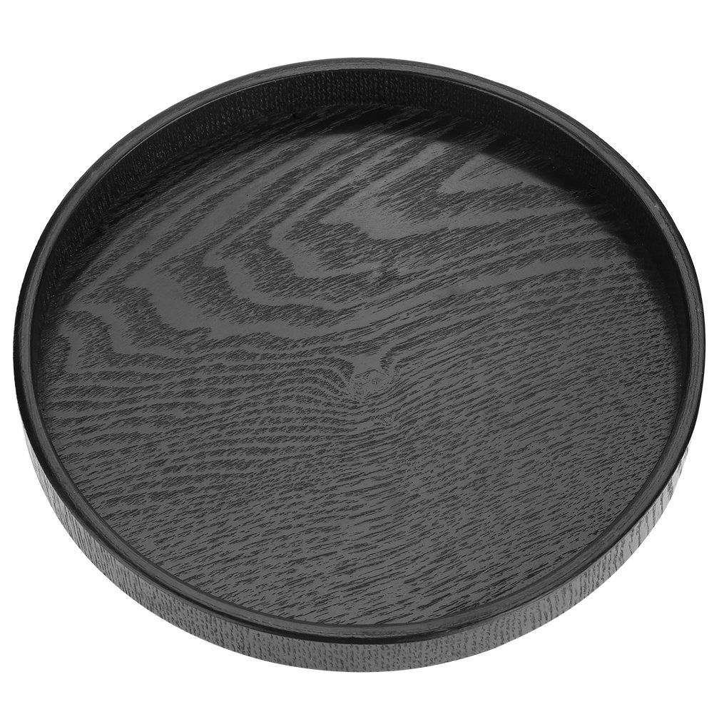 Round Wood Serving Tray for Coffee, Tea & Snacks - 21cm Decorative Wooden Food Display Platter for Home, Kitchen, Restaurant & Coffee Table - Perfect for Breakfast, Drinks & Meal Service