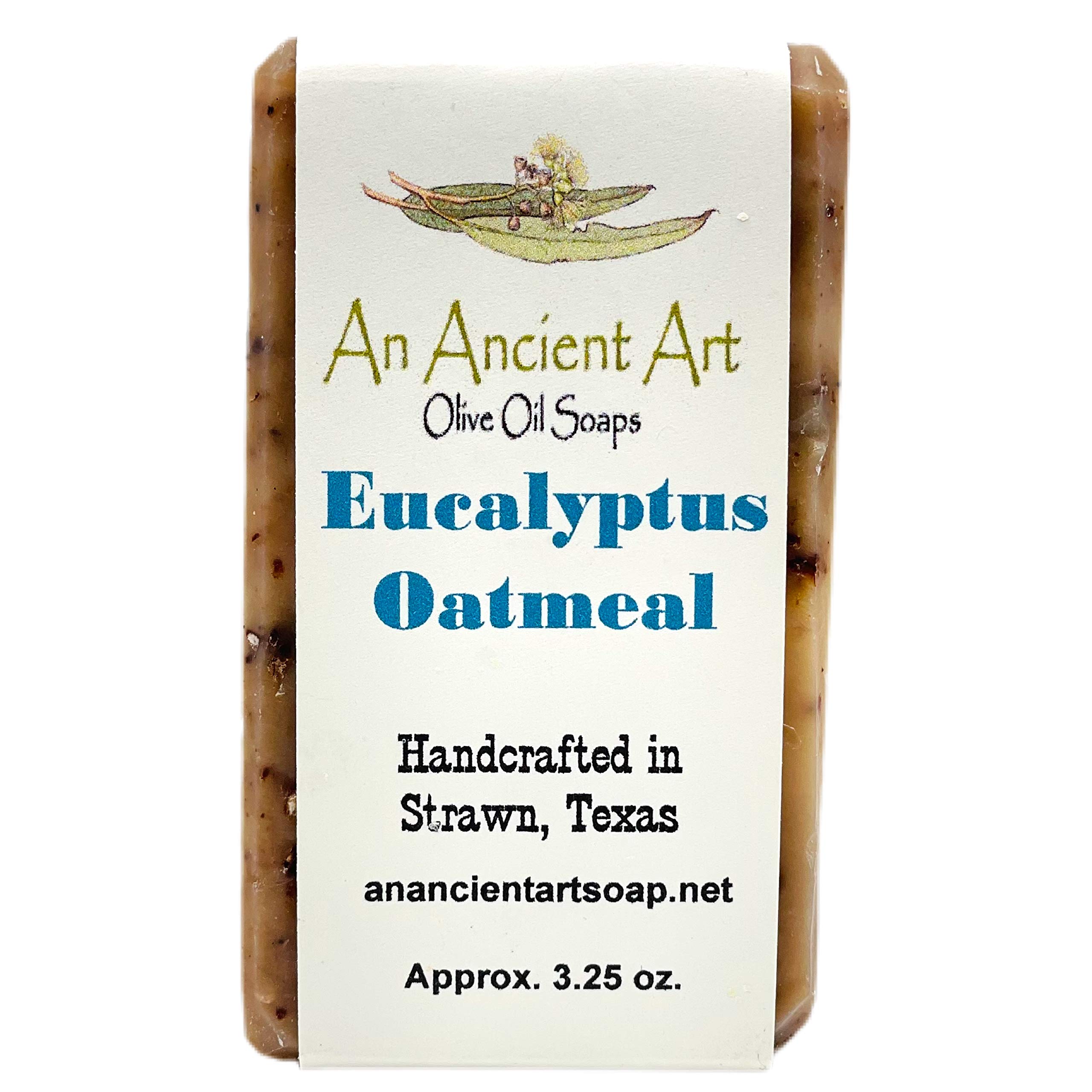 **All-Natural Handmade Bar Soap with Olive Oil, Coconut Oil & Eucalyptus Oatmeal – Gentle Cleansing for Sensitive Skin – Perfect for Daily Use, Travel & Eco-Friendly Gifting**