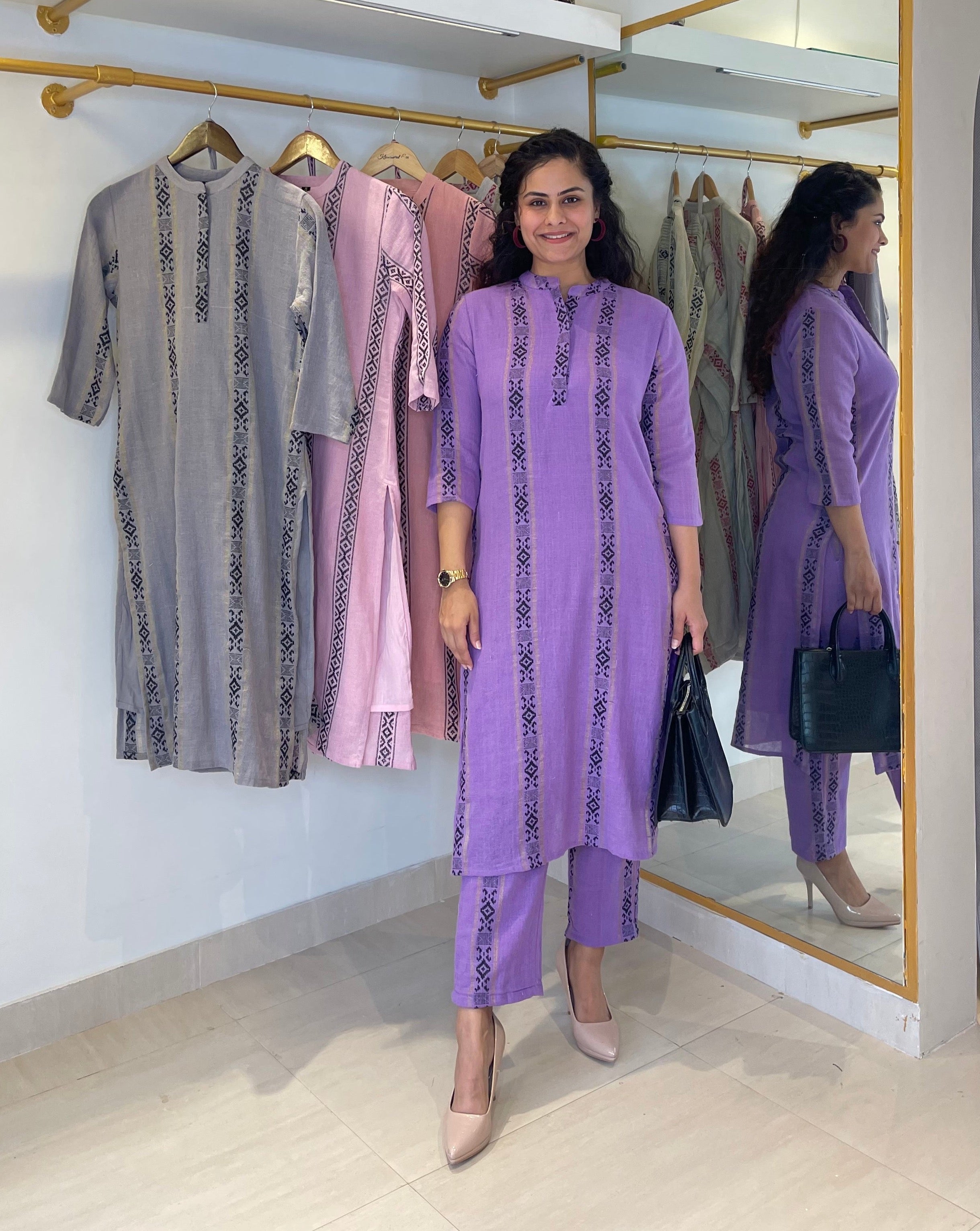 Handmade Purple Cotton Kurta Set for Women – Comfortable & Stylish Indian Ethnic Wear for Festivals, Weddings & Casual Outings