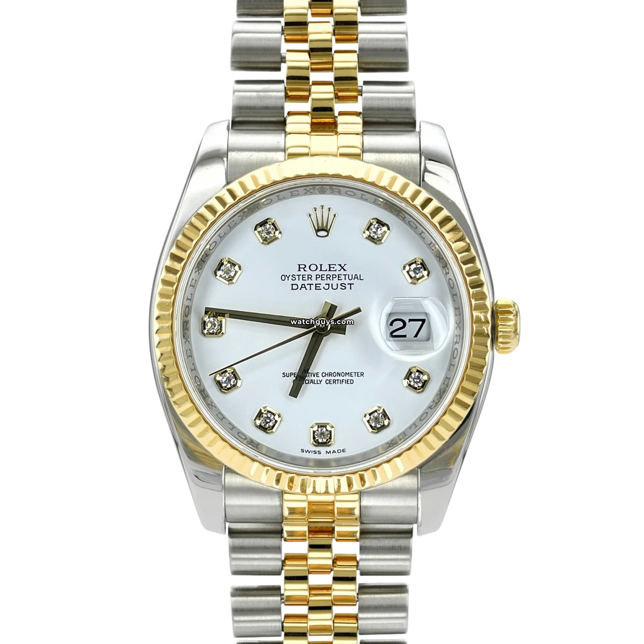Rolex Datejust 116233 Men's Watch - 36mm White Gold & Steel, Diamond Bezel, Jubilee Bracelet - Luxury Dress Watch for Business & Formal Occasions