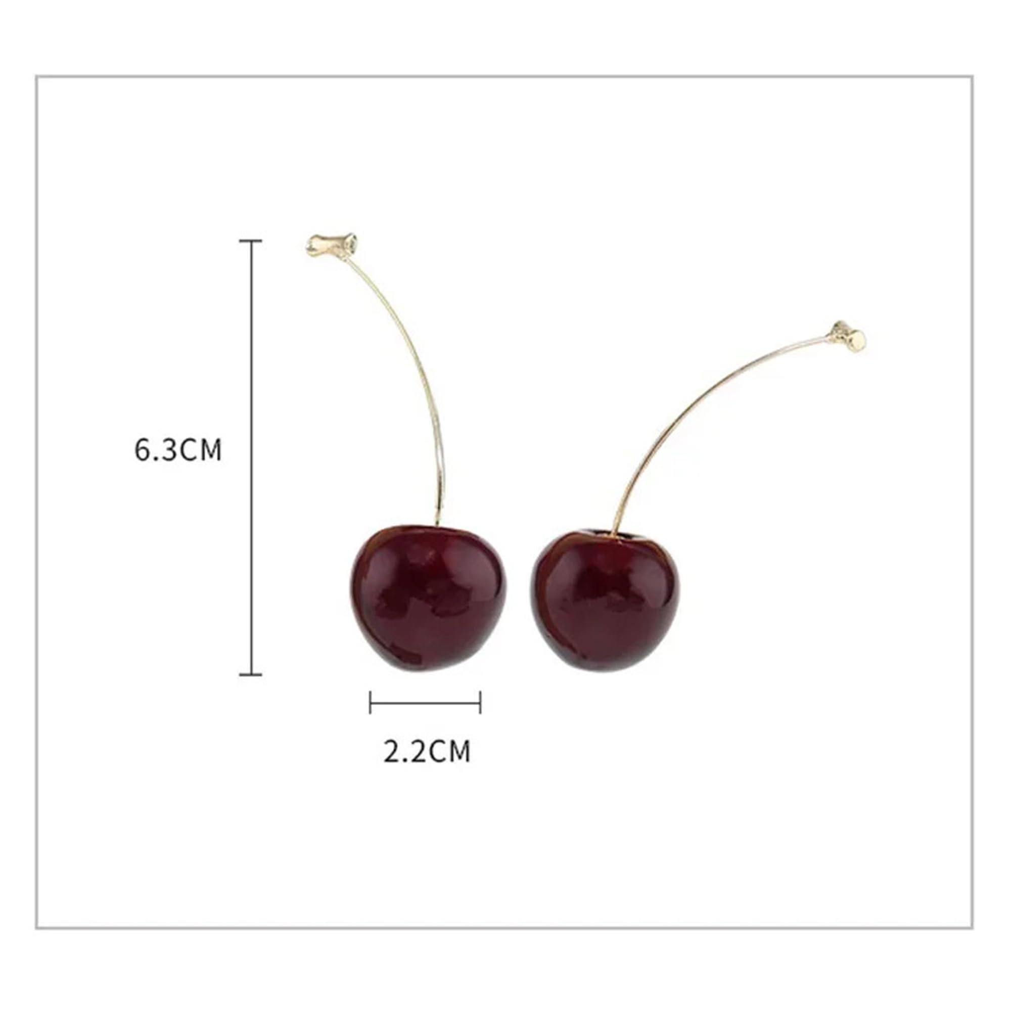 Red Cherry Gold Plated Dangle Earrings for Women - Fashion Frill Drop Earrings for Girls, Perfect Gift for Her - Elegant Jewelry for Parties, Dating & Special Occasions