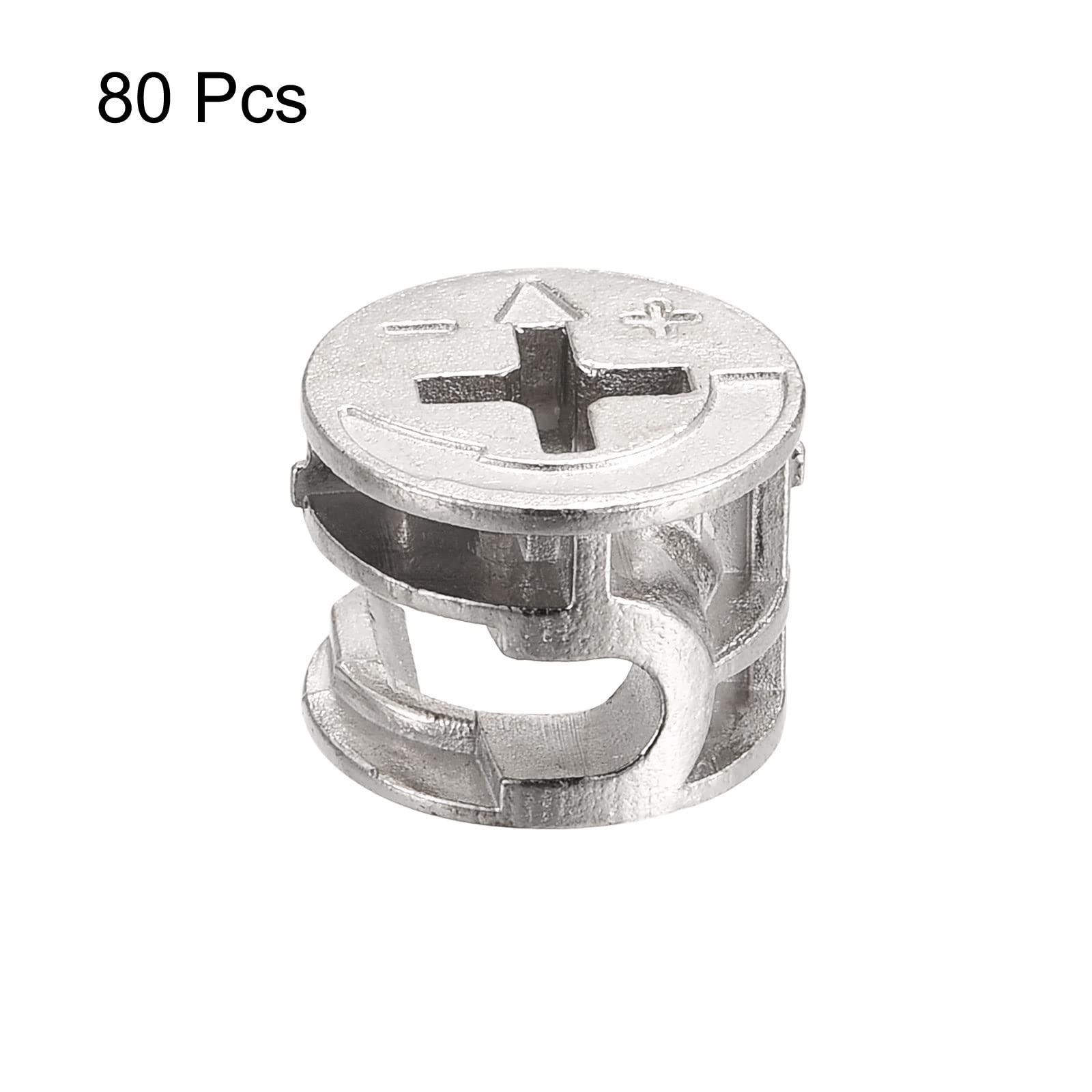 uxcell 80pcs 14.6x11.1mm Furniture Cam Lock Nuts - Durable Joint Connector & Cam Fittings for Cabinet, Wardrobe, Bookshelf Assembly (Home DIY & Furniture Repair)