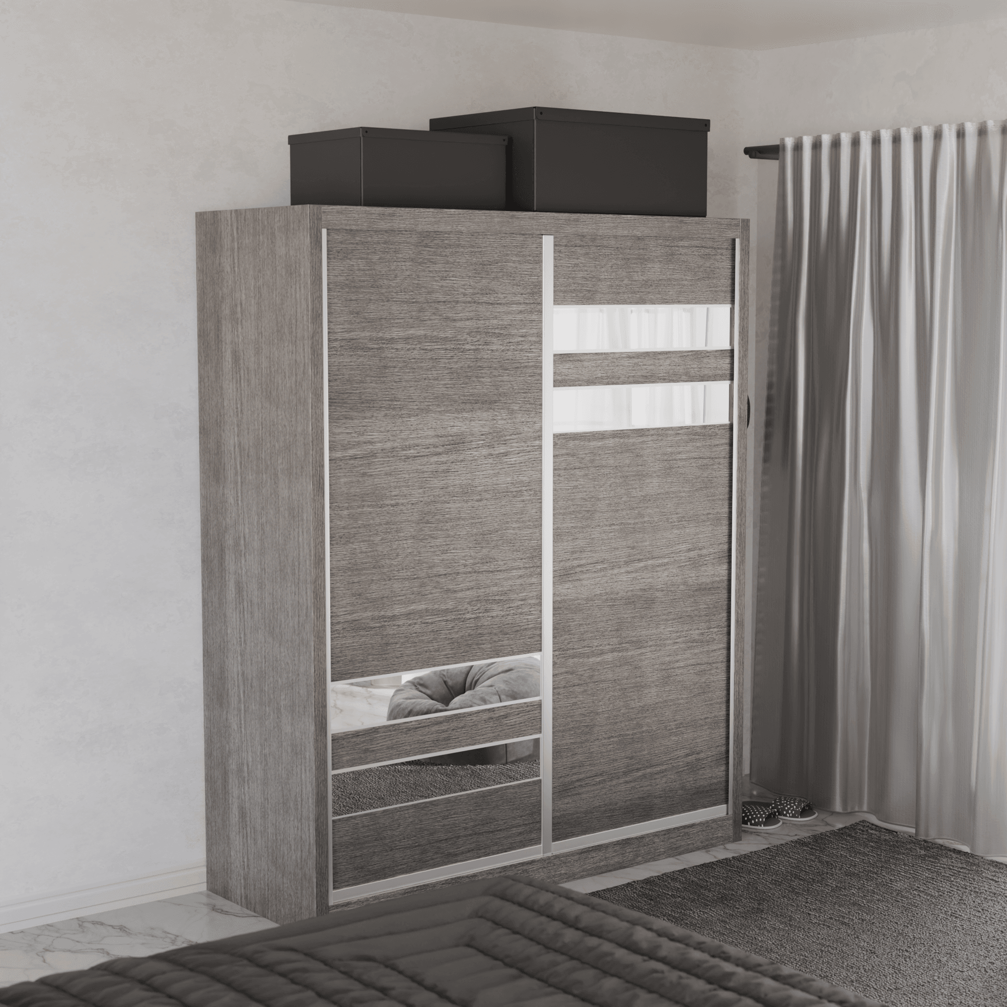 Micasa Modular Wardrobe W04 - Customizable Closet Organizer System for Bedroom & Walk-in Closet | Space-Saving Storage Solution with Adjustable Shelves & Hanging Rods