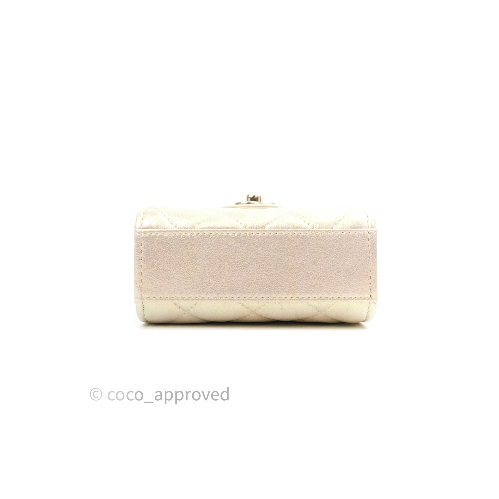 Chanel Classic Ivory Iridescent Gold Hardware Phone Holder - Luxury Designer Phone Case for iPhone & Samsung - Perfect for Parties, Travel & Everyday Use