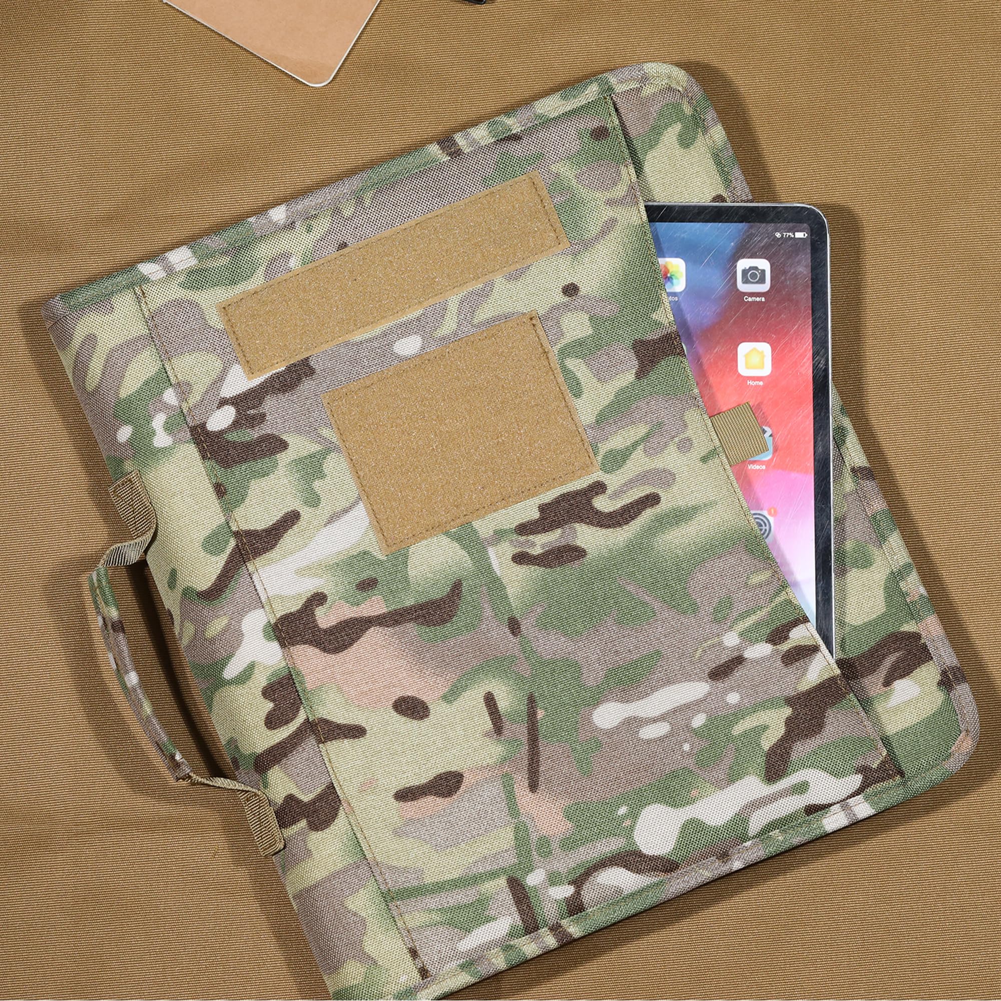 GEEDUD Tactical Padfolio Portfolio Binder with Zipper - 25 Sheets Letter Size Paper Included, A4 Notebook Cover with Detachable 3-Ring Binder (13.5 x 11.5 Inch) - Perfect for Office, School, Business Meetings and Military Use