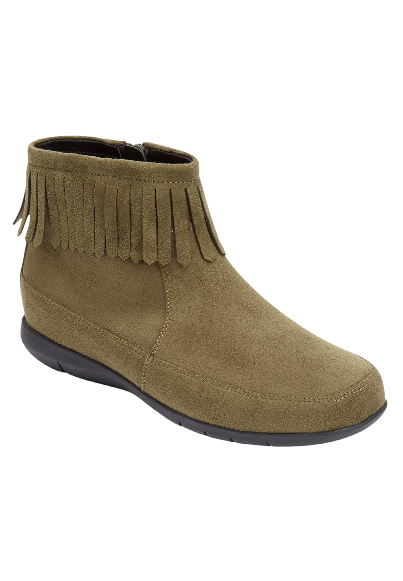 Comfortview Women's Wide Width The Marion Bootie - Stylish & Comfortable Ankle Boots for Fall & Winter | Perfect for Work, Casual Outfits & Outdoor Activities