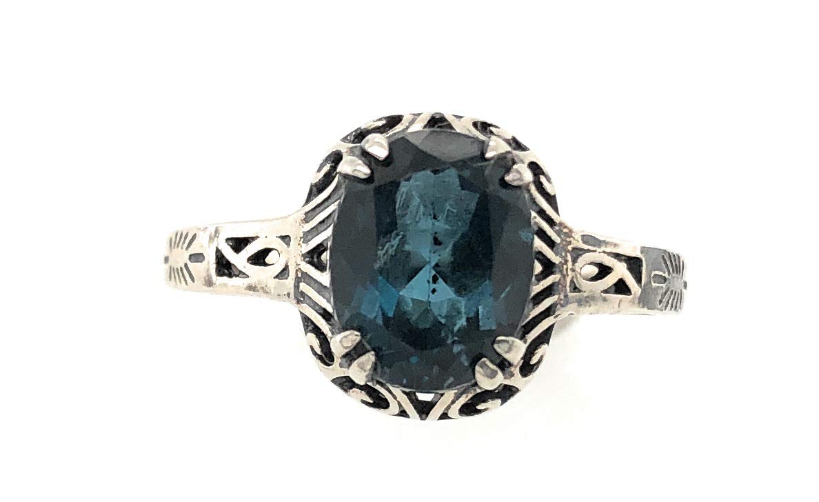 2ct London Blue Topaz 925 Sterling Silver Engagement Ring for Women - Size 6, 8, 9 - Natural Gemstone Wedding Band, Anniversary Gift for Her - Perfect for Proposals, Bridal Jewelry & Special Occasions