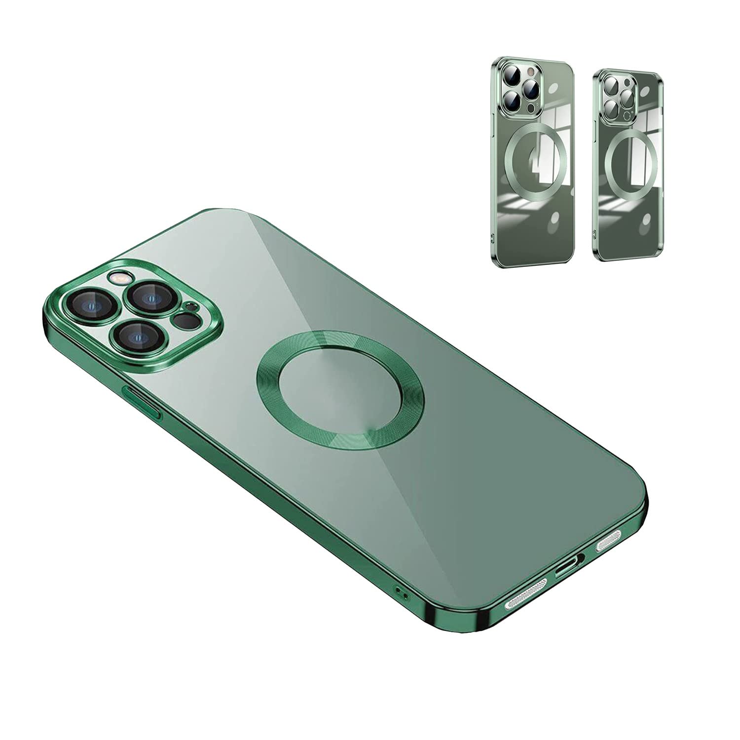 LELEBEAR iPhone 12 Pro Case with Camera Protector - New Version 2.0 Clean Lens, Scratch-Resistant Protective Cover (Green) | Perfect for Outdoor Photography & Daily Use
