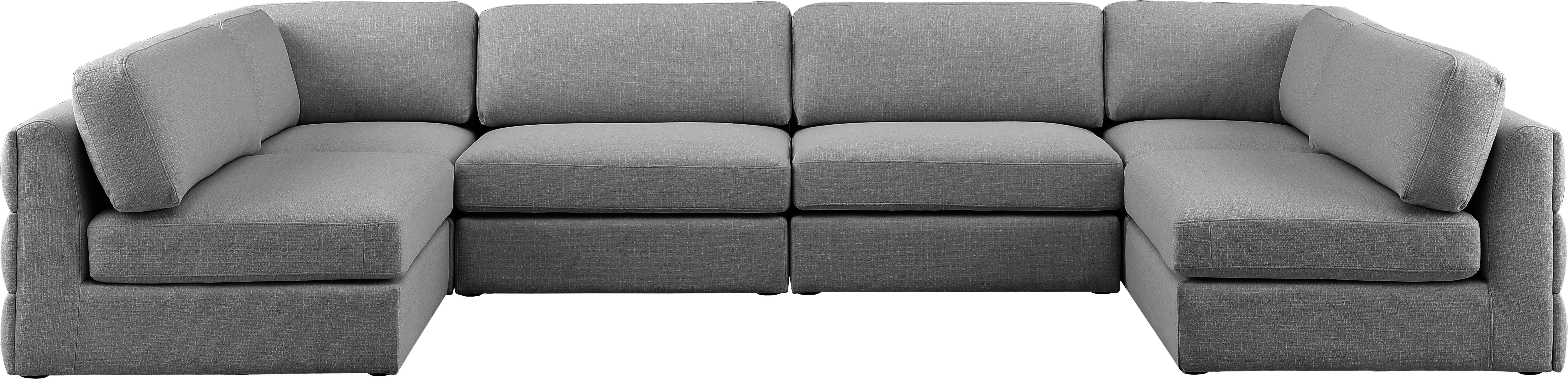 Beckham Durable Linen Textured Fabric Modular Sectional Sofa - Modern Living Room Furniture for Home & Office Comfort