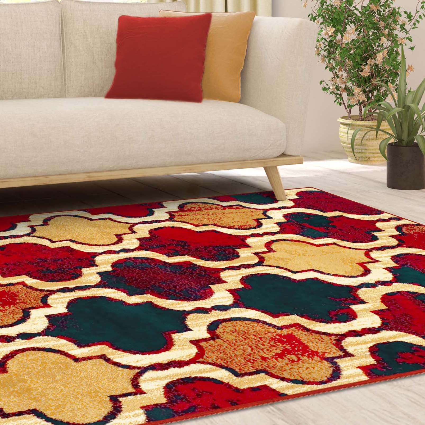 Viking Geometric Trellis Indoor Area Rug & Runner - Non-Slip Boho Chic Carpet for Living Room, Bedroom, Hallway - Perfect for Nordic Home Decor & Cozy Spaces
