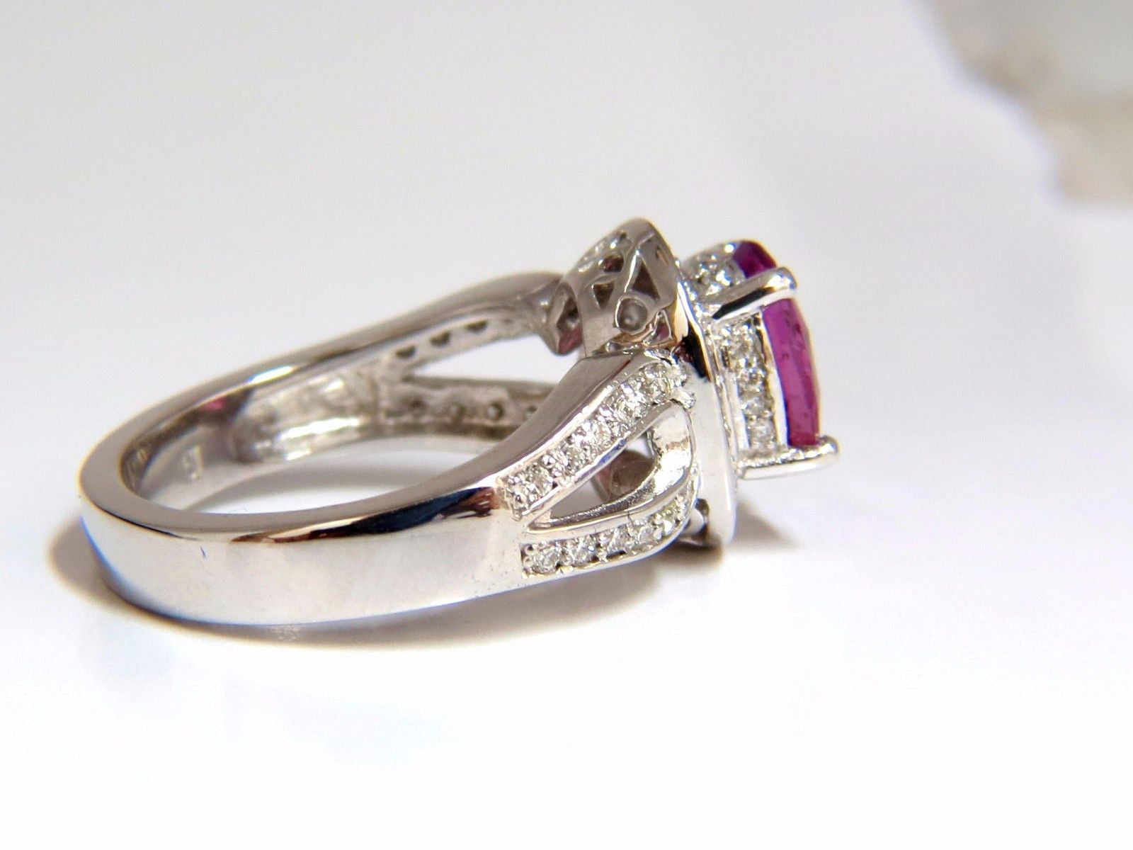 2.68ct Natural Vivid Pink Sapphire & Diamond Ring in 18K Gold Split Shank Setting - Elegant Engagement, Anniversary Gift for Her