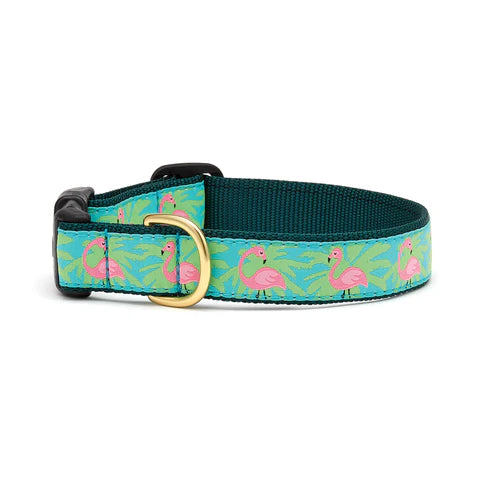 Stylish Flamingo Print Dog Collar - Adjustable & Durable Pet Accessory for Small & Medium Dogs - Perfect for Walks, Training & Fashion