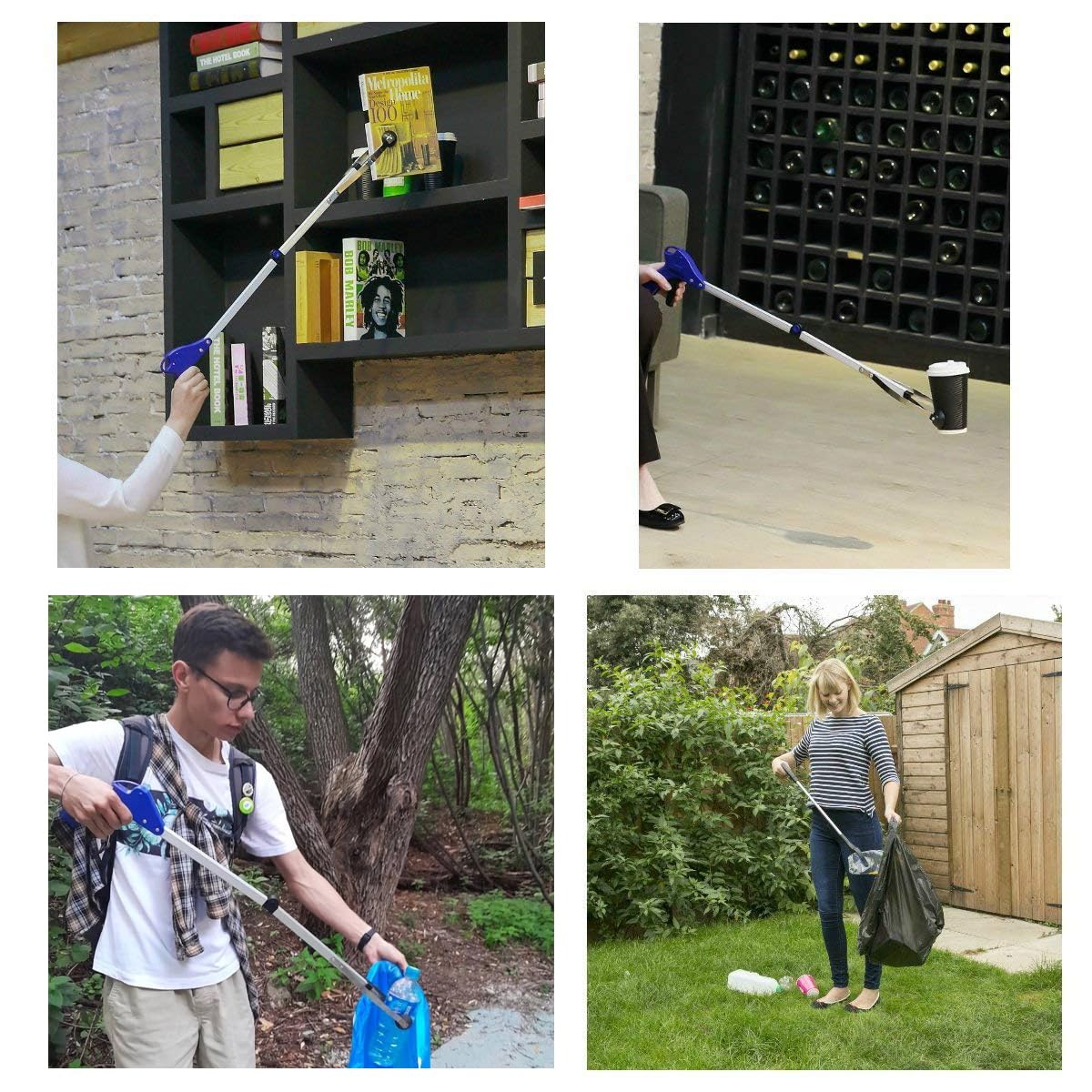 Reacher Grabber Tool - Lightweight Aluminum Extendable Pick Up Tool with Suction Cup Grip for Elderly & Disabled - Perfect for Light Bulb Changing, iPad Retrieval, Trash Pickup, Gardening & Litter Collection (32