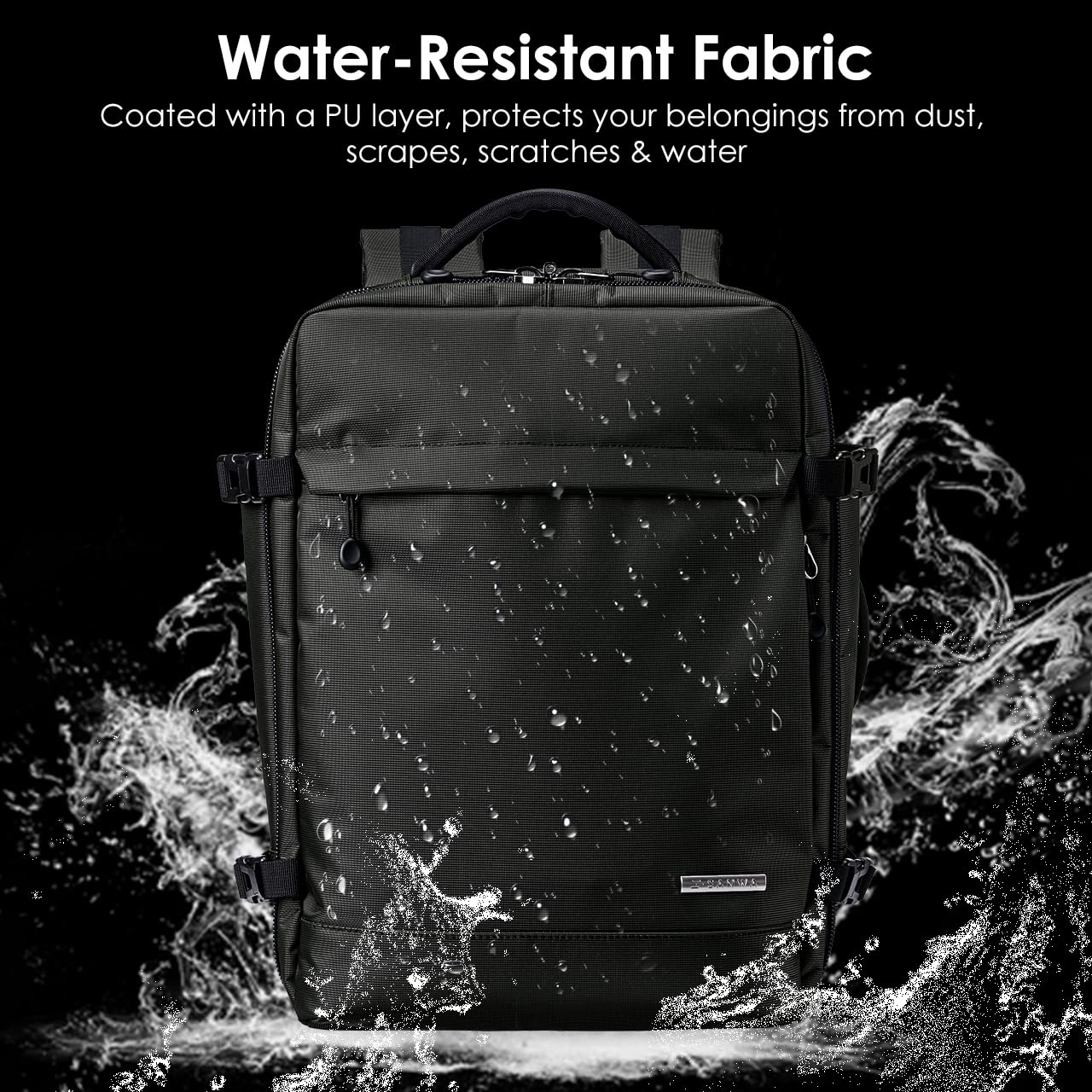 Sanwa Travel Laptop Backpack 15.6 Inch - Water Resistant Anti-Theft Business Backpack with USB Charging Port, Dual Laptop Compartment, Extendable Design for College, Work, and Travel
