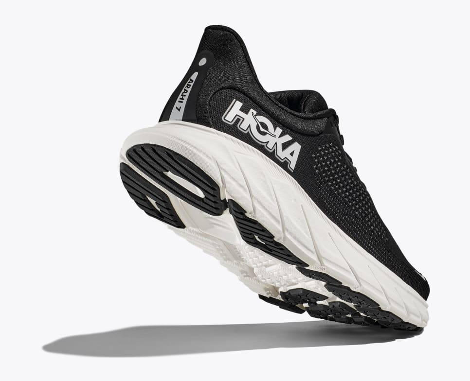 HOKA Women's Arahi 7 Wide Running Shoes - Black/White | Stability & Cushion for Road Running, Jogging & Walking