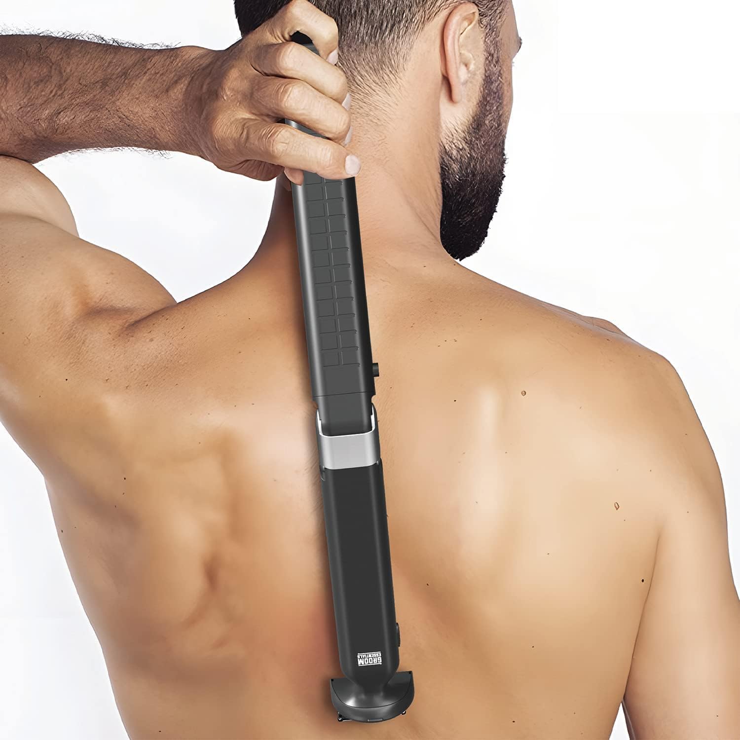Electric Back Shaver & Body Groomer for Men - Rechargeable Back Hair Trimmer with Extendable Blade for Hard-to-Reach Areas - Perfect for Manscaping, Back Hair Removal & Personal Grooming at Home or Travel