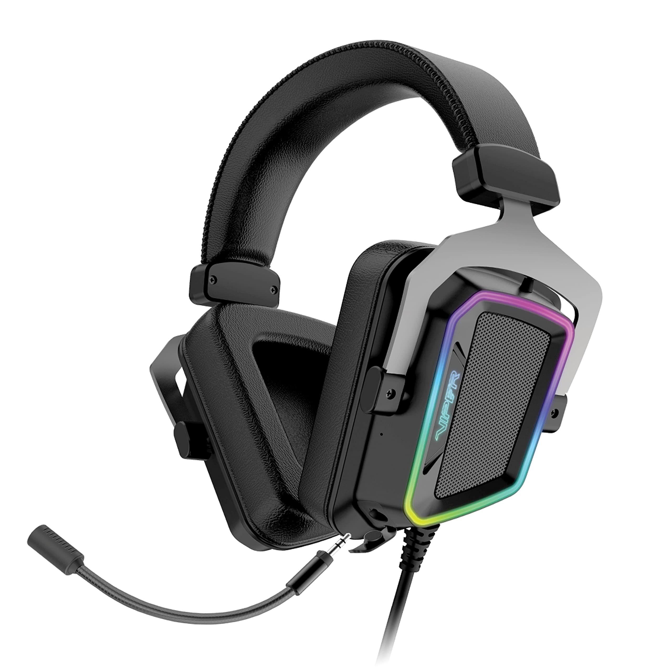 Patriot Memory Viper V380 Gaming Headset with ENC Microphone, RGB Lighting, 7.1 Surround Sound, USB Connector - PV3807UMXEK - Perfect for PC Gaming, Streaming & Online Meetings