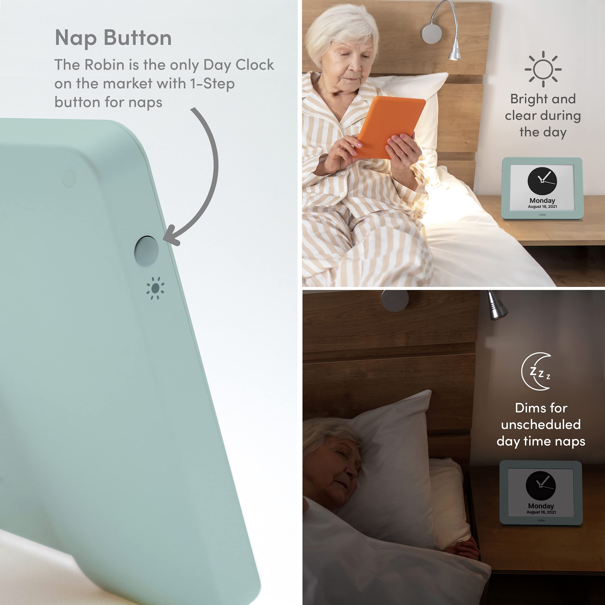 Extra Large Digital Calendar Clock for Elderly & Seniors - Day & Date Display, Dementia & Alzheimer's Friendly, Easy-to-Read Bedside Clock - Perfect for Memory Care, Nursing Homes & Home Use