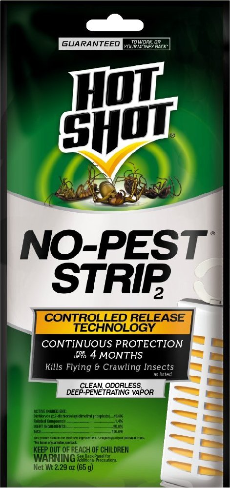 Hot Shot 100046114 No-Pest Strip - Indoor Insect Control for Home, Kitchen & Closet - Pack of 1 - Kills Flies, Mosquitoes & Moths - Ideal for Basements, Garages & Storage Areas