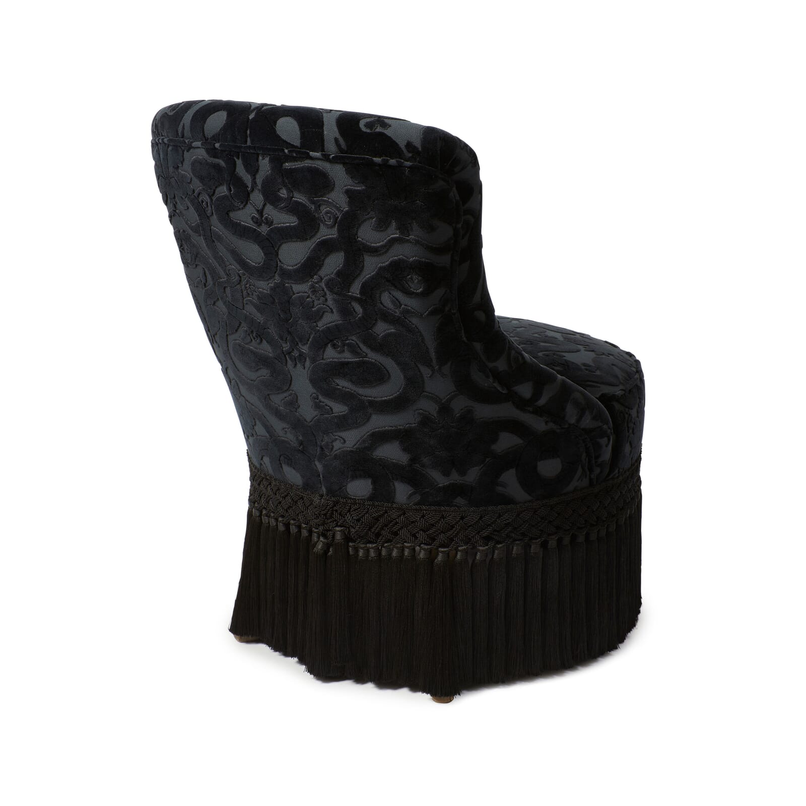 ANACONDA Velvet Gascoigne Bedroom Chair Noir - Luxurious Velvet Accent Chair for Bedroom, Living Room & Office - Perfect for Relaxing, Reading & Decorating