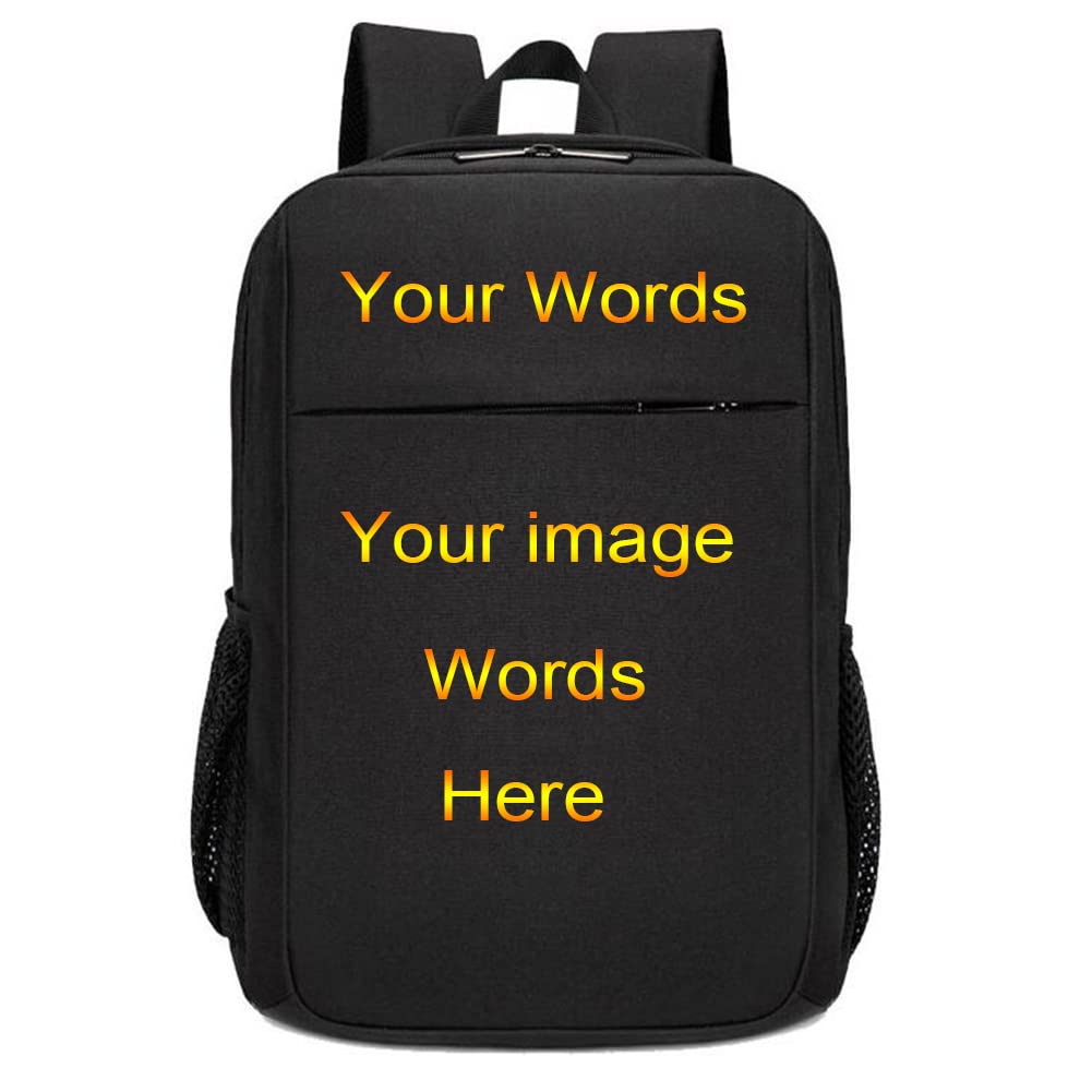 Custom Personalized Backpack for Men & Women - Large Black Durable School Backpack for Teens, College Students & Travel