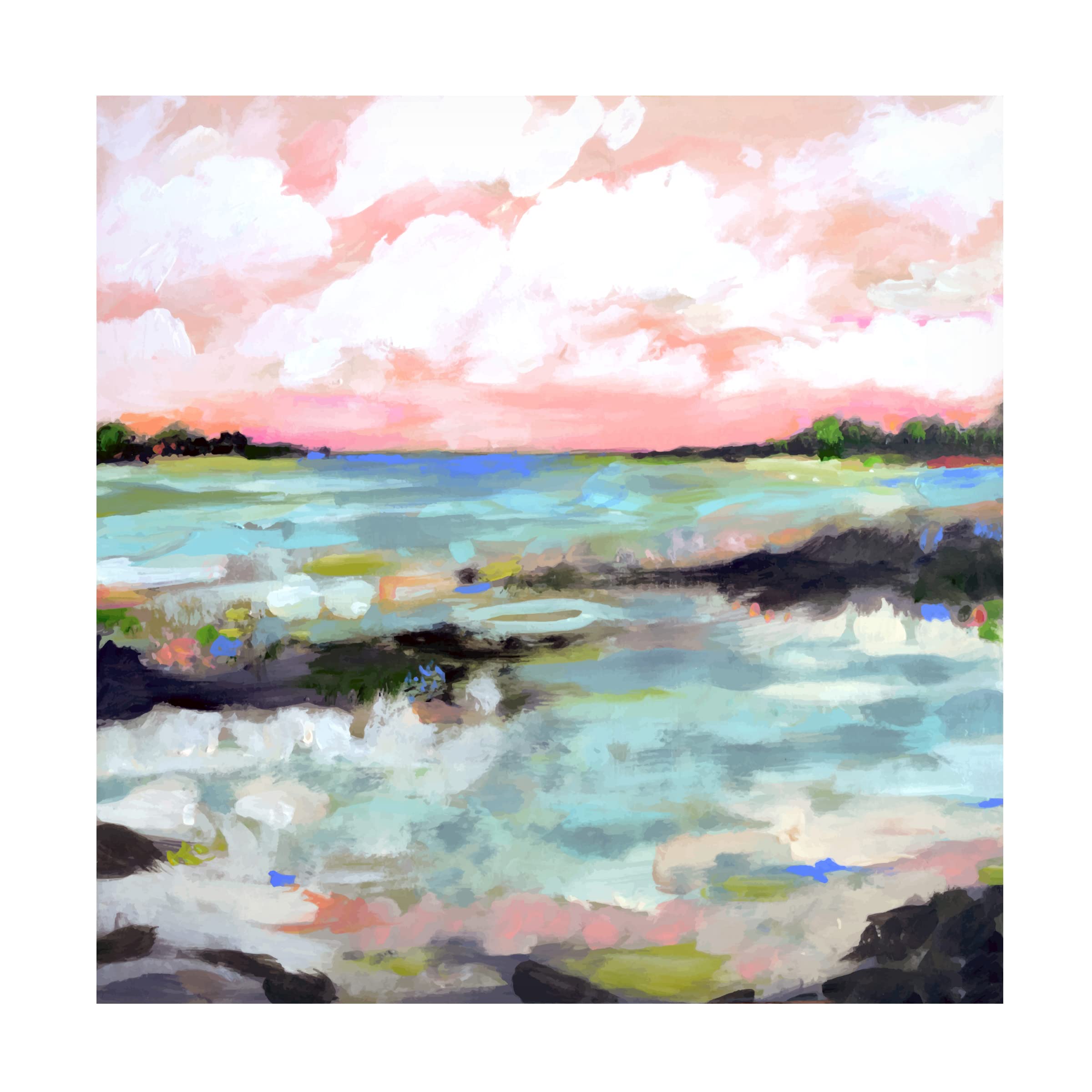 Karen Fields 'Surfscape III' Canvas Wall Art Print - Coastal Beach Decor for Living Room, Bedroom & Office - Trademark Fine Art Collection
