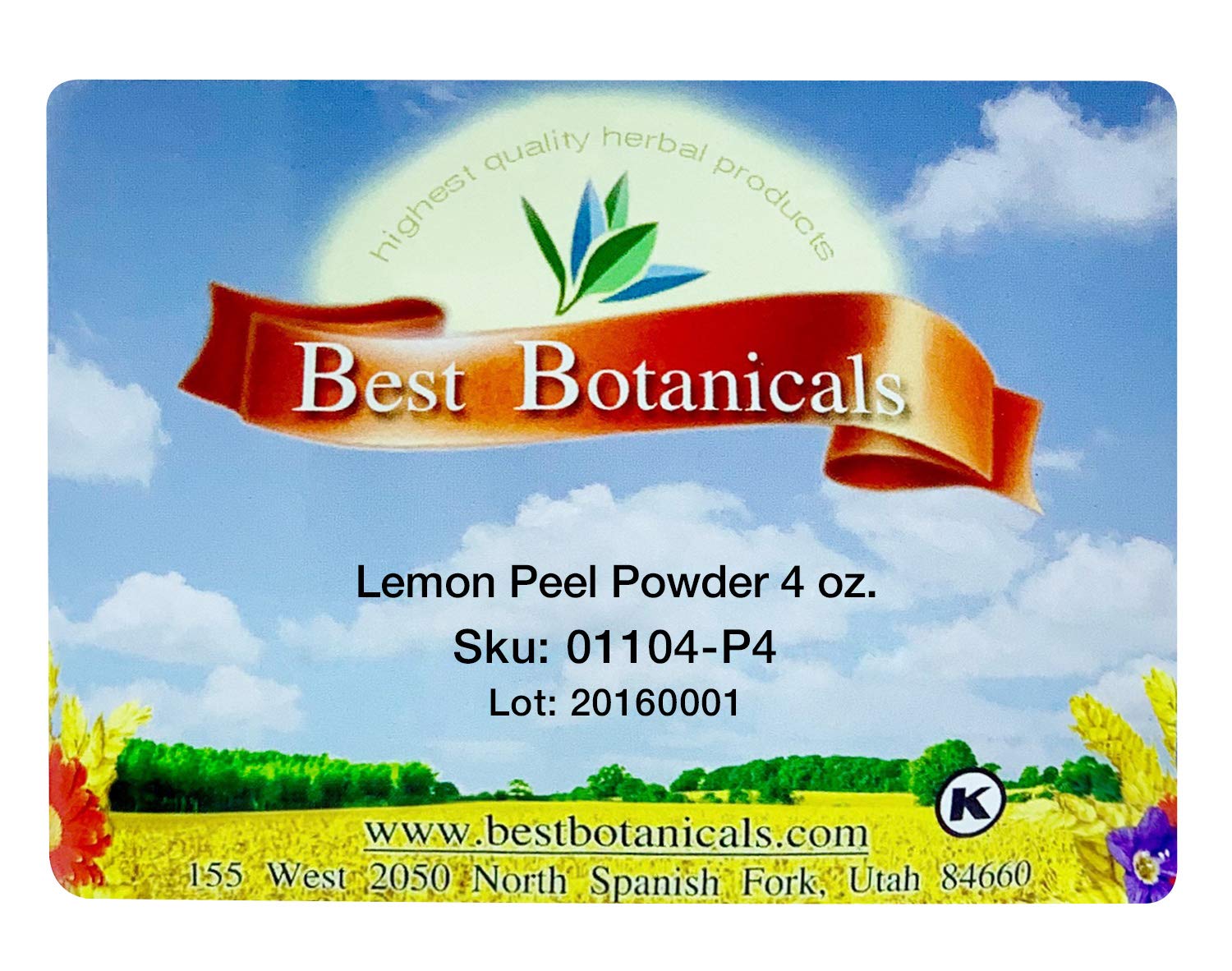 Best Botanicals Organic Lemon Peel Powder 4 oz (113g) - Natural Skin Care, Cooking & Baking Ingredient for Smoothies, Tea, Face Masks & DIY Beauty Recipes