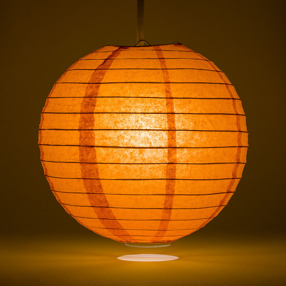 30 Pack Large Orange Paper Lanterns - Jumbo Round Chinese Decoration for Parties, Weddings & Home Decor - Perfect for Halloween, Thanksgiving and Asian Festival Celebrations