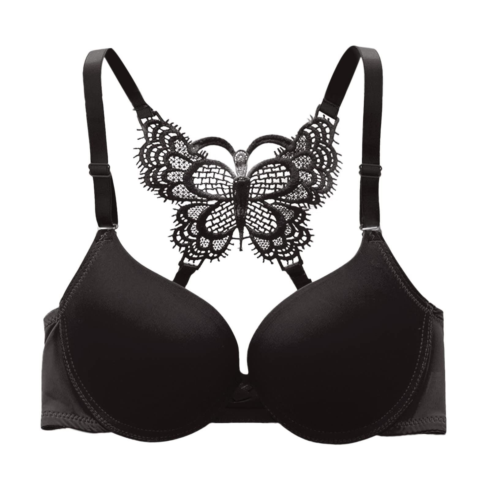 Sexy Plus Size Women's Y-Shape Back Lace Glossy Bra Set - Ultra Gather Butterfly Design for Comfort & Support | Perfect for Date Nights, Special Occasions & Everyday Wear