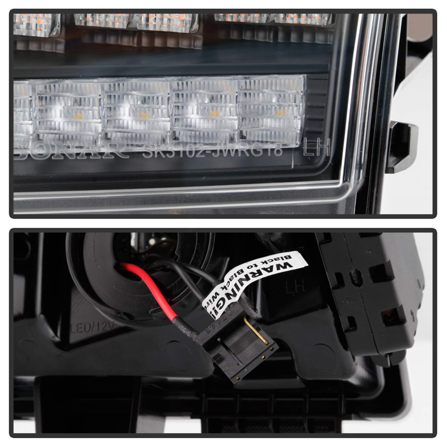 Spyder 5086785 Full LED Front Bumper Lights for Jeep Wrangler 2018-2019 | Sequential Turn Signals | Black Housing | Compatible with Halogen Models Only (Not for LED Models) | Off-Road & Night Driving Upgrade