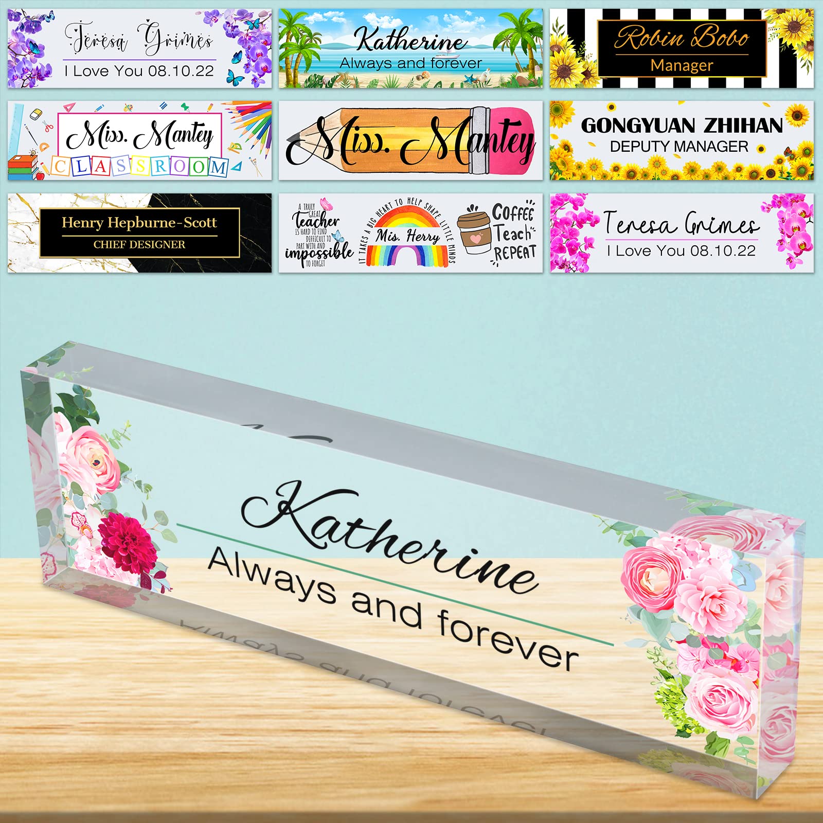 Custom Acrylic Desk Name Plate - Personalized Office Nameplate Sign for Professional Workspace Décor - Perfect for Employee Appreciation Gifts & Corporate Awards