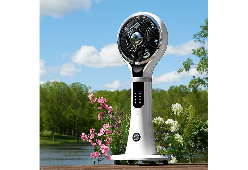 Sharper Image Portable Evaporative Air Cooler - Personal Space Cooler with 3 Speeds, Quiet Operation for Bedroom, Office & Outdoor Use