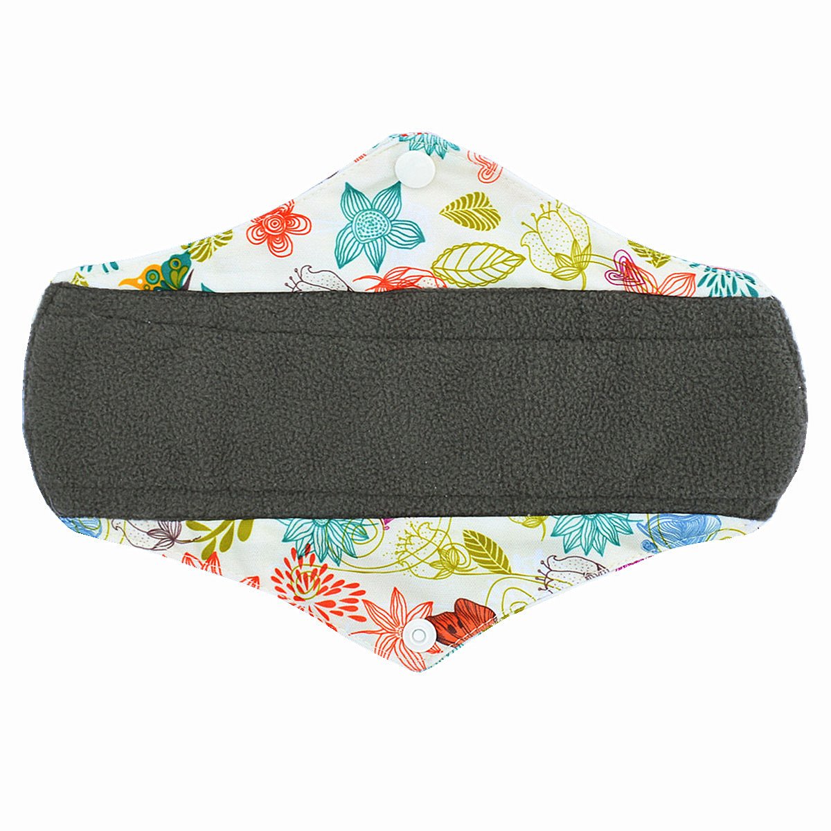 10 Inch Regular Charcoal Bamboo Reusable Menstrual Pads - Soft & Absorbent Sanitary Pads for Women, Eco-Friendly Mama Cloth (Bloom) | Perfect for Daytime Use, Travel & Postpartum Care