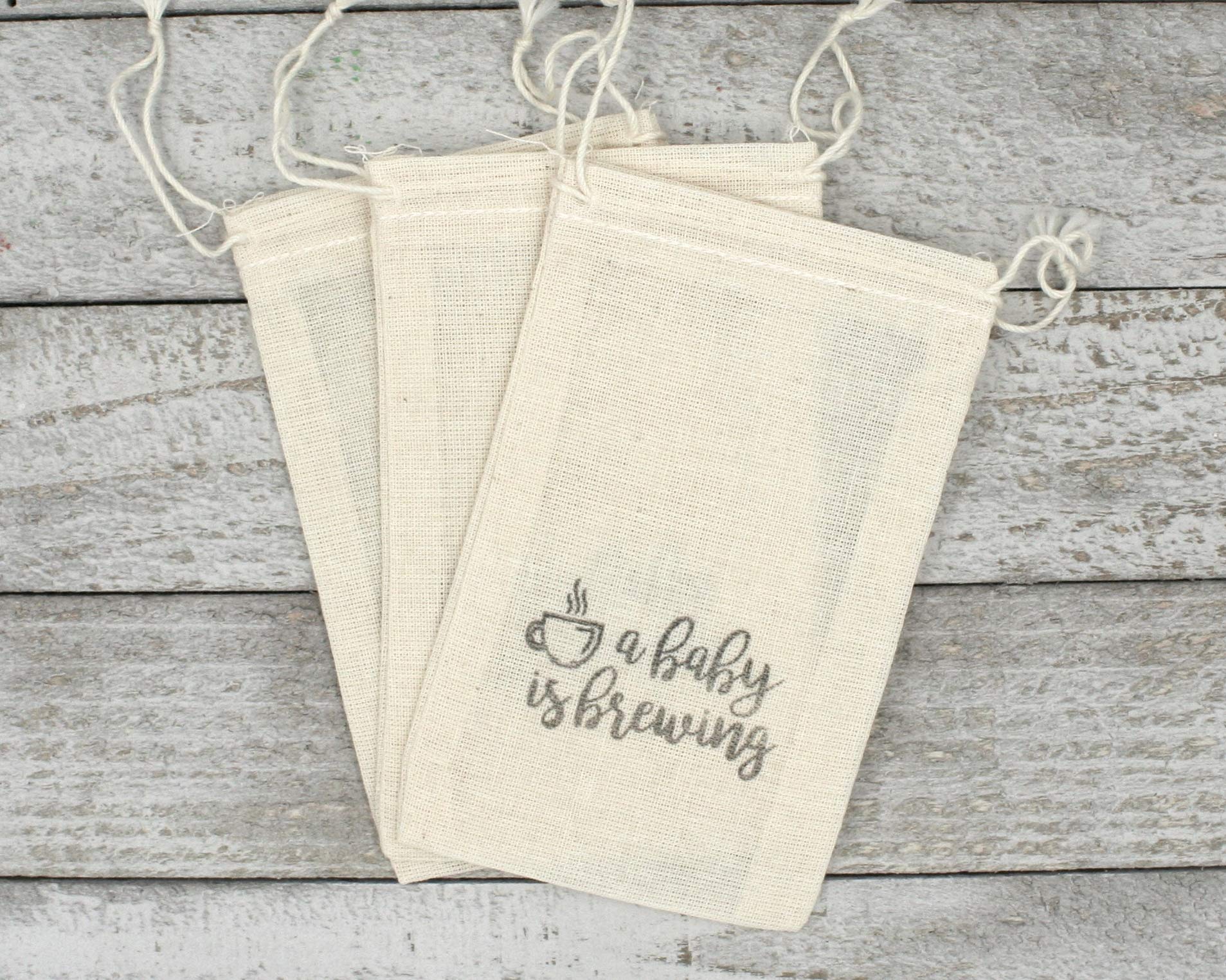 Baby Shower Favor Bags - A Baby is Brewing - Perfect for Gender Reveal Parties, Newborn Celebrations & Maternity Gifts