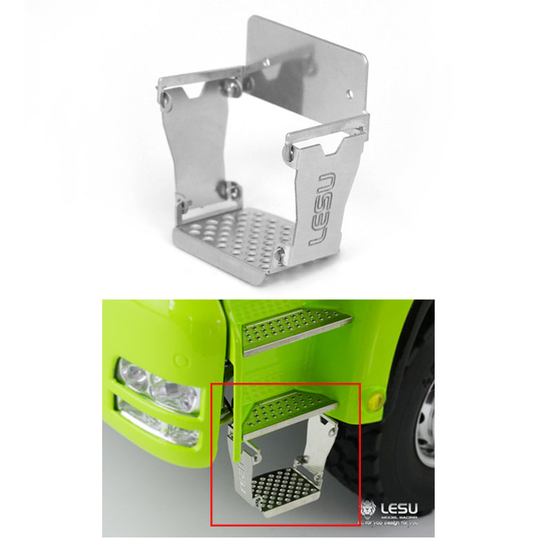 LESU Stainless Steel Side Step Pedal for 1/14 Scale RC Tractor Truck Models - Compatible with TGS Hydraulic Dumper & Remote Control Tipper Cars - Durable Metal Accessory for Off-Road RC Vehicle Enthusiasts (Perfect for Crawling, Trail Adventures & Construction Site Play)