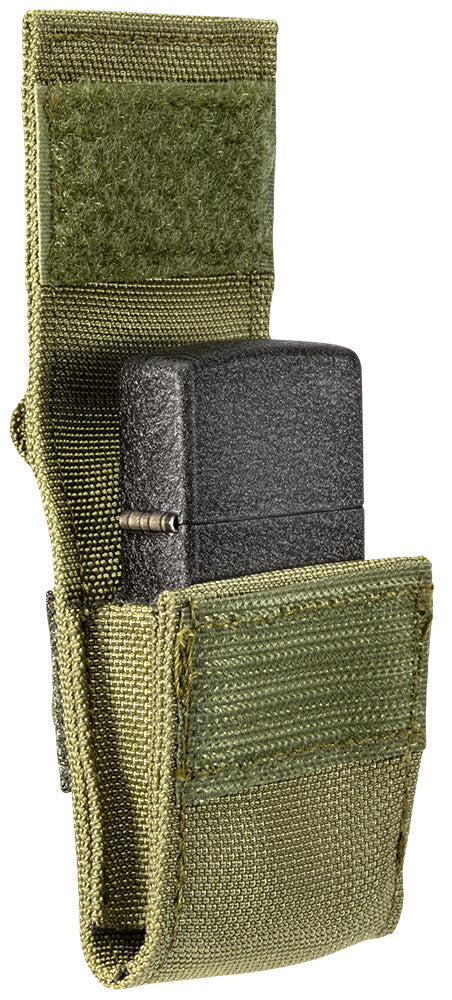 Tactical Pouch & Black Crackle Windproof Lighter Set - Durable Outdoor Gear for Camping, Hiking & Survival Essentials