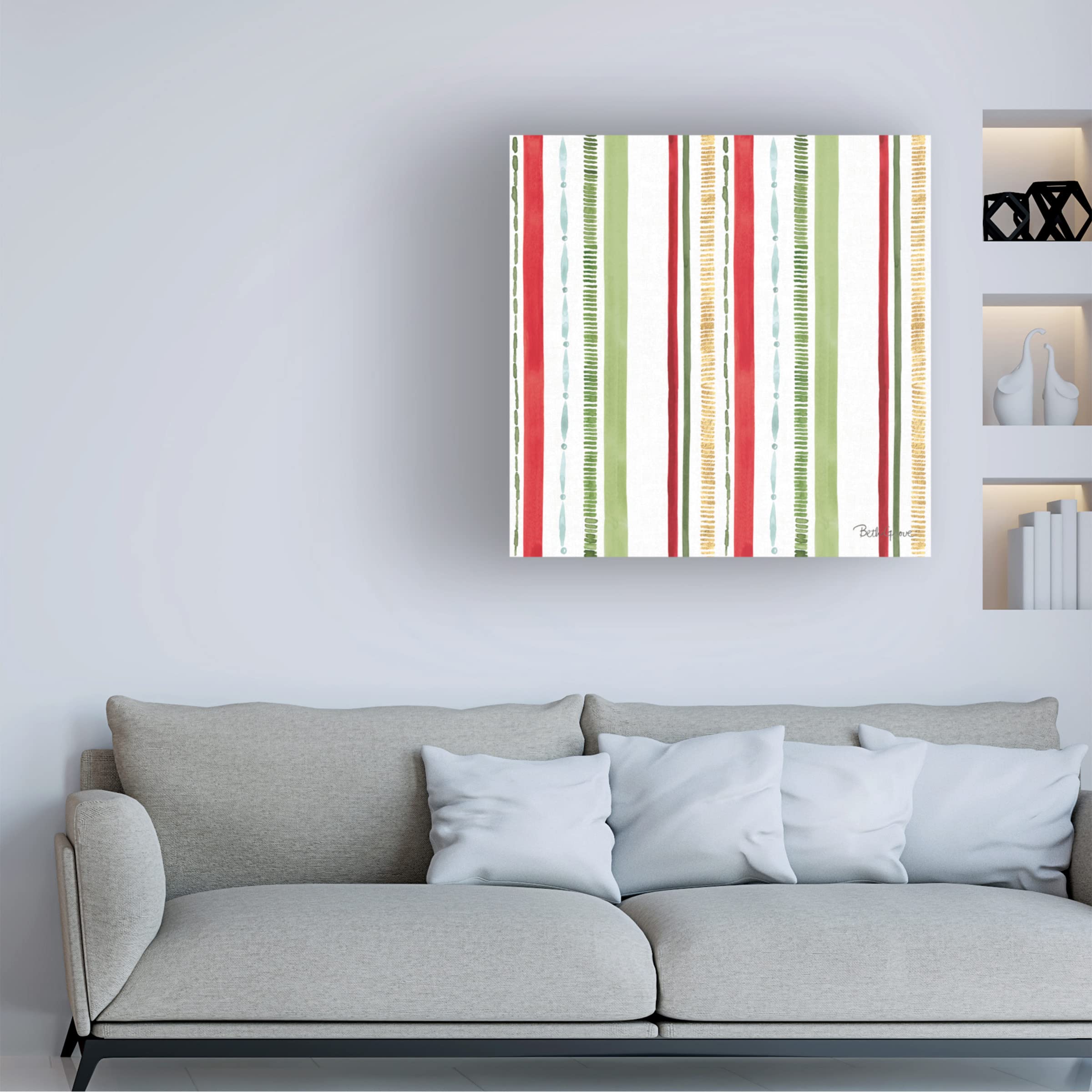 Beth Grove 'Holiday Flora Pattern IV' Canvas Wall Art Print - Floral Home Decor for Living Room, Bedroom & Office