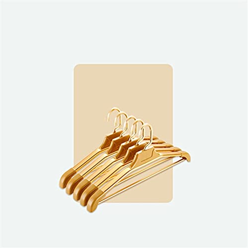 FEIMENGALL Aluminum Alloy Non-Slip Clothes Hangers - Seamless Wide Shoulder Hangers for Bedroom & Closet Organization - Gold Color (Set of 10) - Perfect for Hanging Dresses, Coats, and Delicate Garments Without Stretching or Slipping