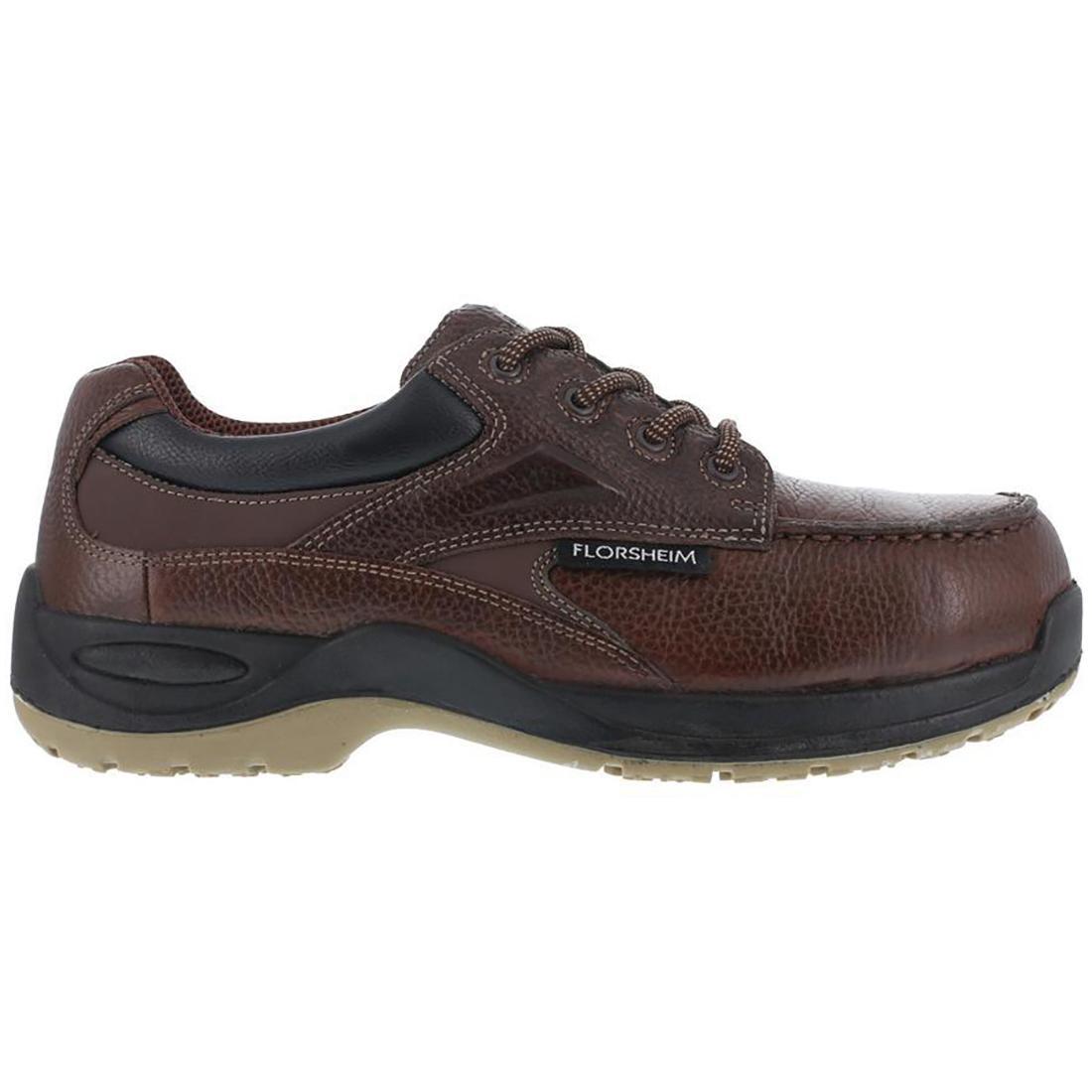 Rambler Creek Composite Toe Oxford Work Shoes for Men - Brown Safety Shoes for Construction & Industrial Work - Comfortable & Durable Non-Slip Work Boots