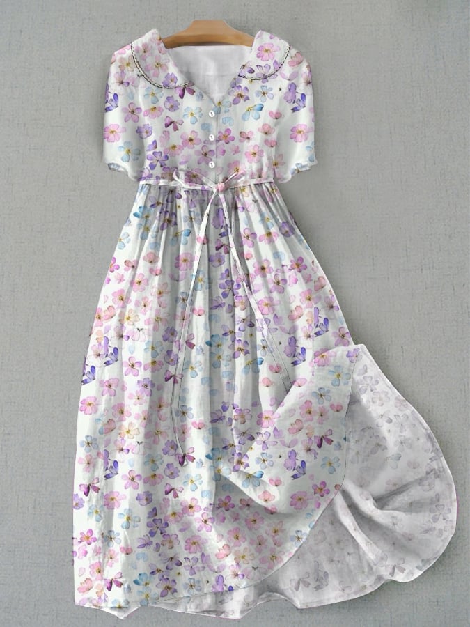 Lovevop Floral Print V-Neck Dress for Women - Elegant Boho Chic Summer Dress for Casual Wear, Parties, and Date Nights