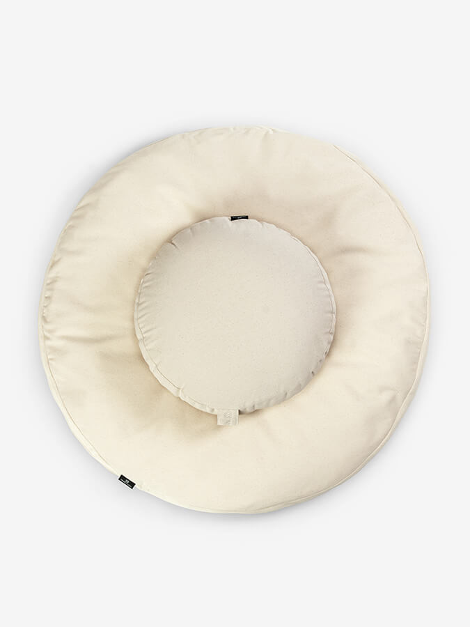 Organic Round Zabuton Meditation Cushion & Zafu Yoga Set - Premium Eco-Friendly Yoga Bolster for Home Studio, Zen Meditation, Mindfulness Practice & Relaxation
