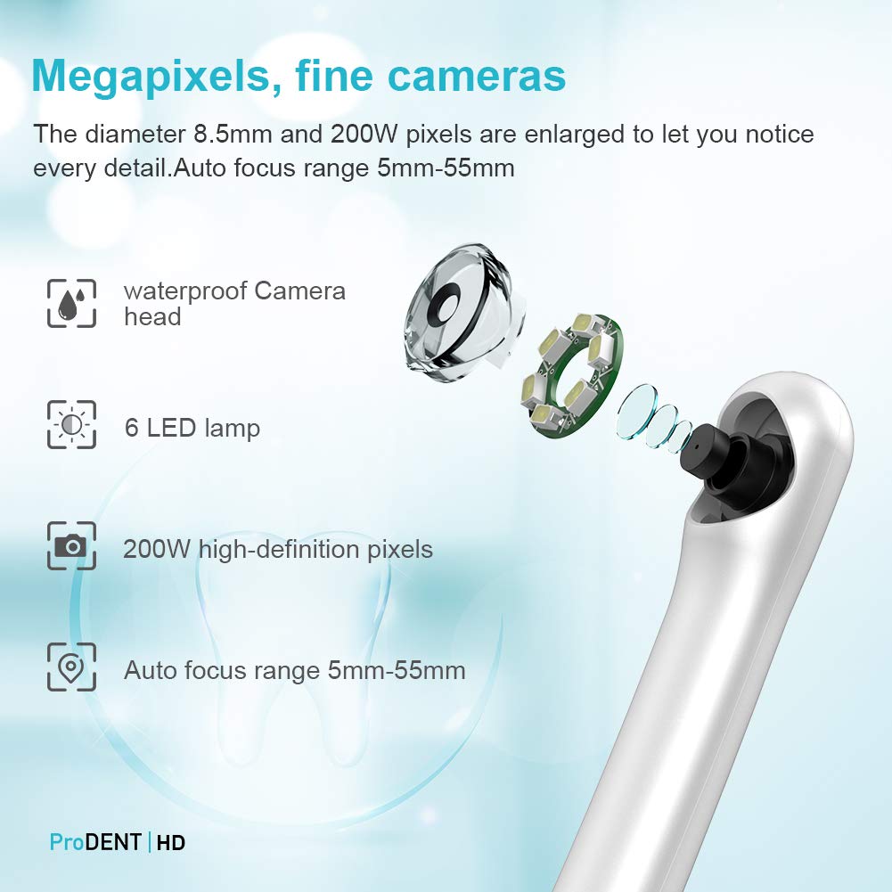 HD Intraoral Camera PD760 - USB Dental Camera with Capture Button, Compatible with Eaglesoft, Dexis, Carestream, OpenDental, Apteryx & CurveHero | Perfect for Dental Clinics, Telemedicine & Home Oral Care