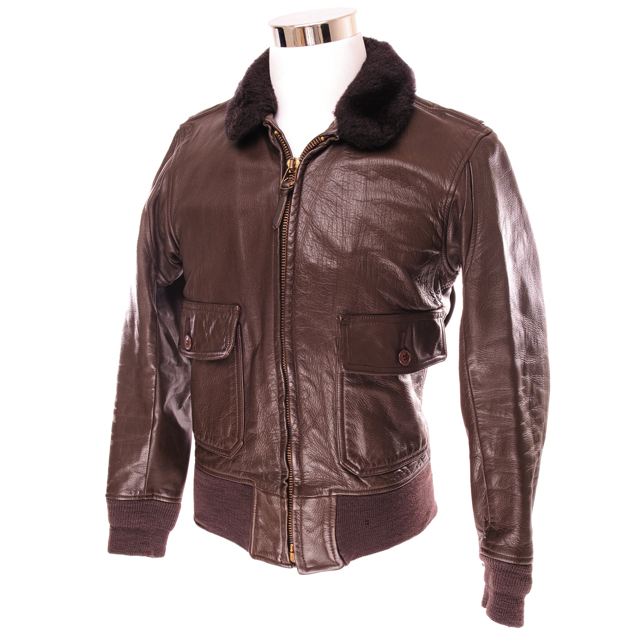 Vintage US Navy G-1 Flight Leather Jacket 1976 Size 38 - Authentic Military Aviator Bomber Jacket for Men, Classic Pilot Style Outerwear for Casual Wear & Collectors