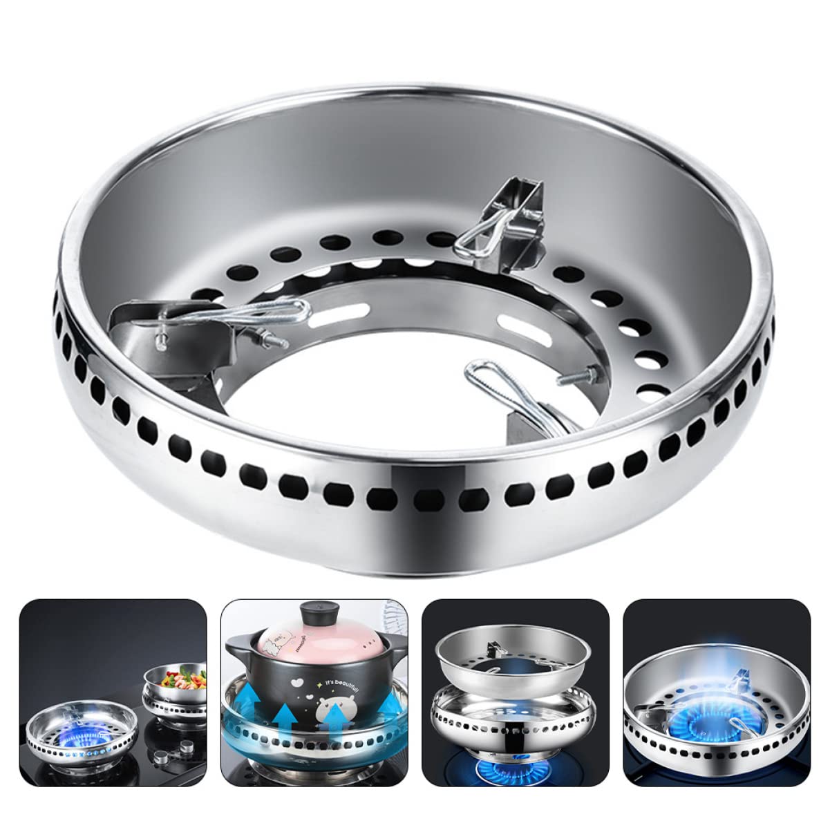 1PC Stainless Steel Gas Stove Wok Support Rack - Heavy Duty Cooking Bracket for Kitchen Stove Accessories, Perfect for Wok Cooking, Stir Frying & Pan Support - Ideal for Home Kitchen, Restaurant & Outdoor Camping Use