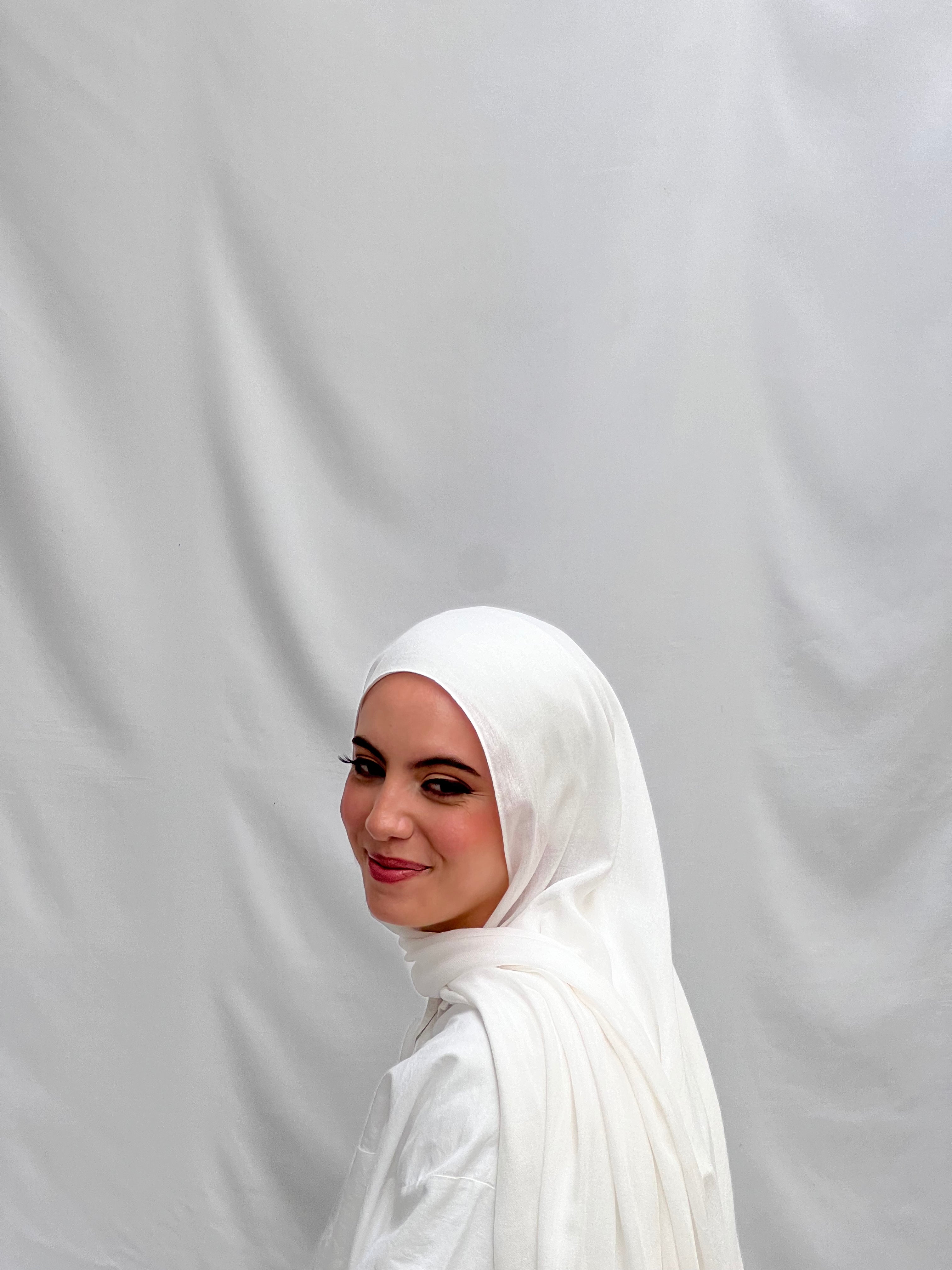 Premium White Modal Fabric - Soft, Breathable & Eco-Friendly Material for Dresses, Loungewear & Baby Clothes