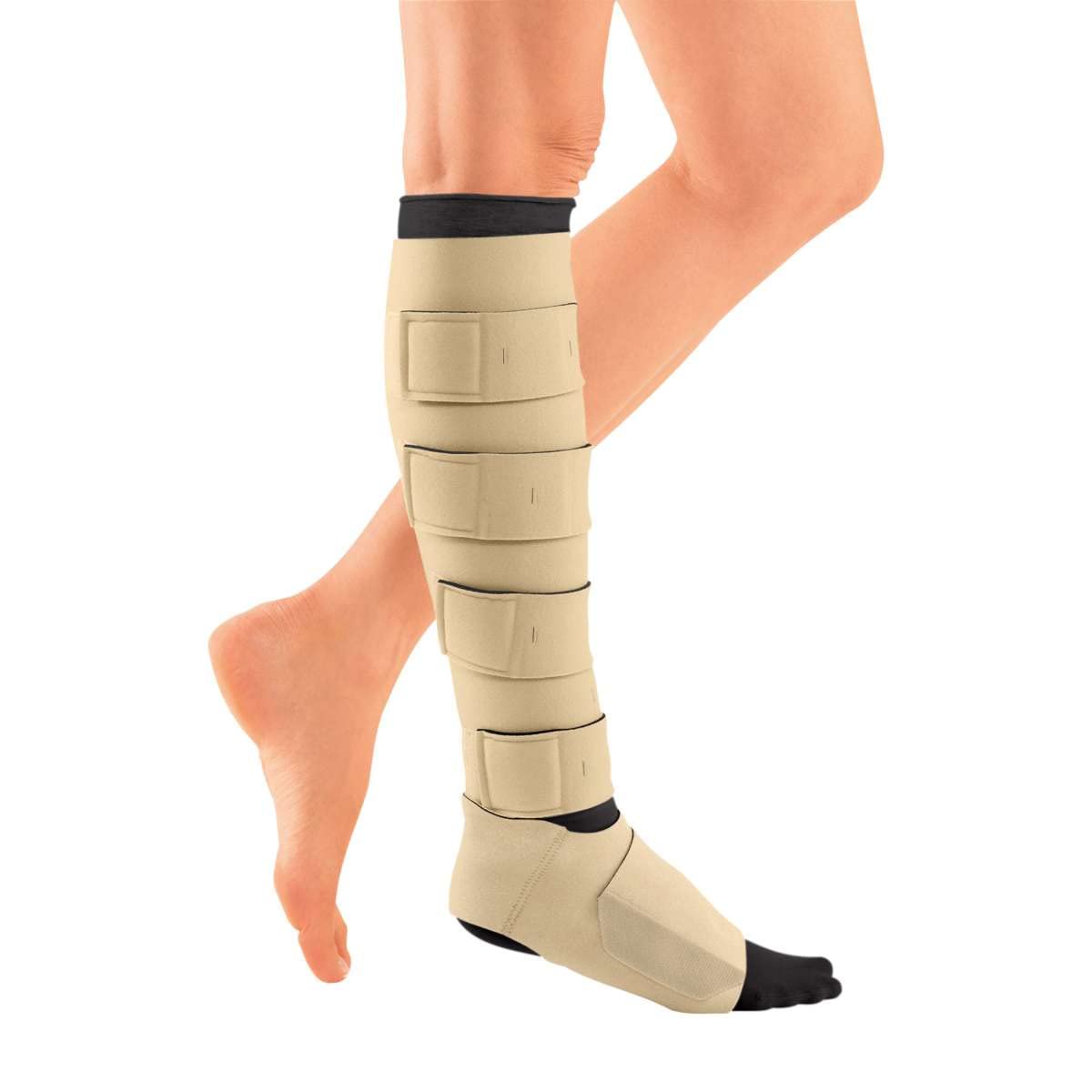 CircAid Juxtafit Essentials Lower Leg Compression Sleeve - Beige, Large Size - Ideal for Running, Travel & Post-Surgery Support