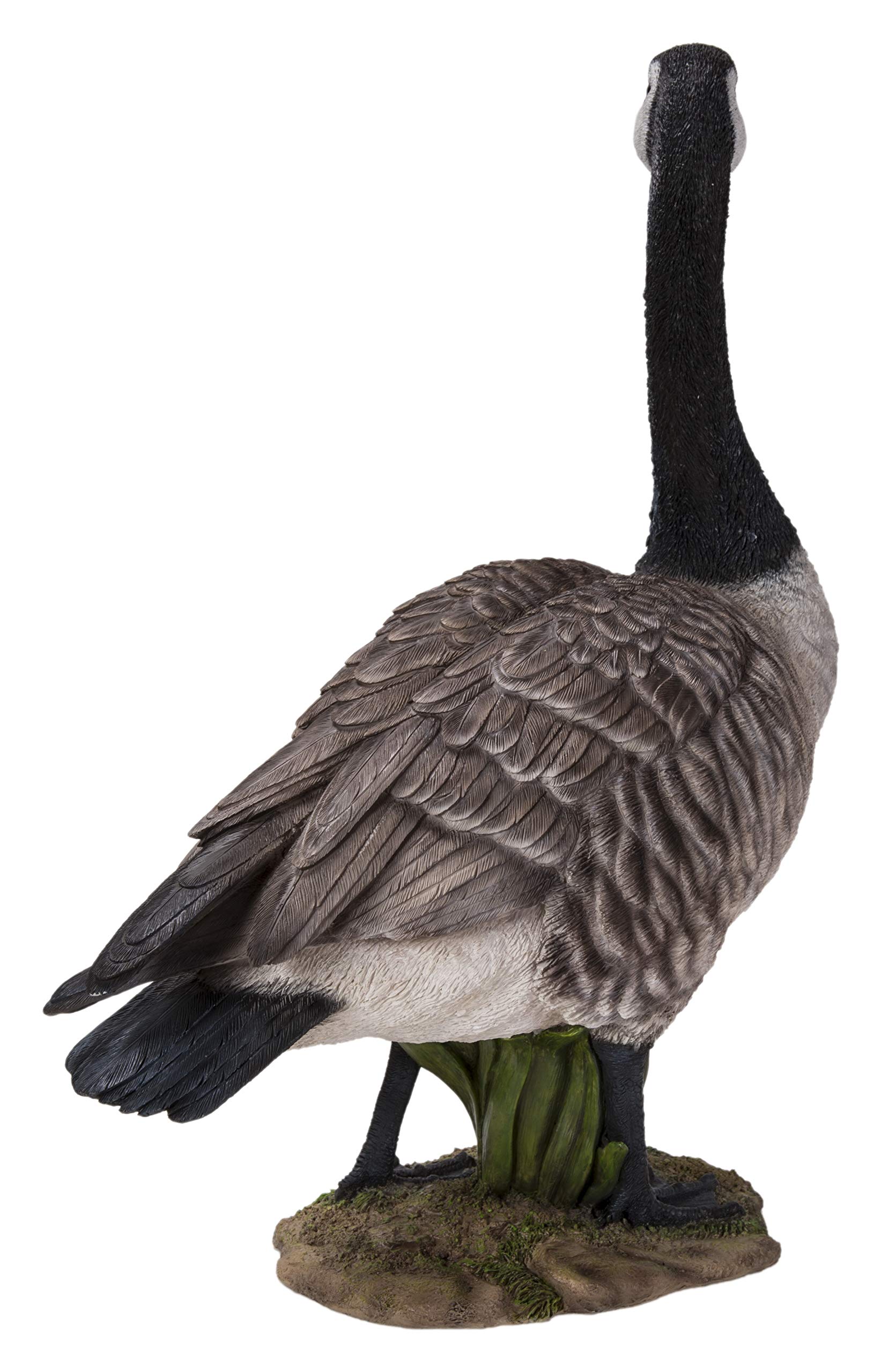 Hi-Line Gift Standing Canada Goose Statue - Grey/Natural Decorative Figurine for Home, Office & Garden Decor